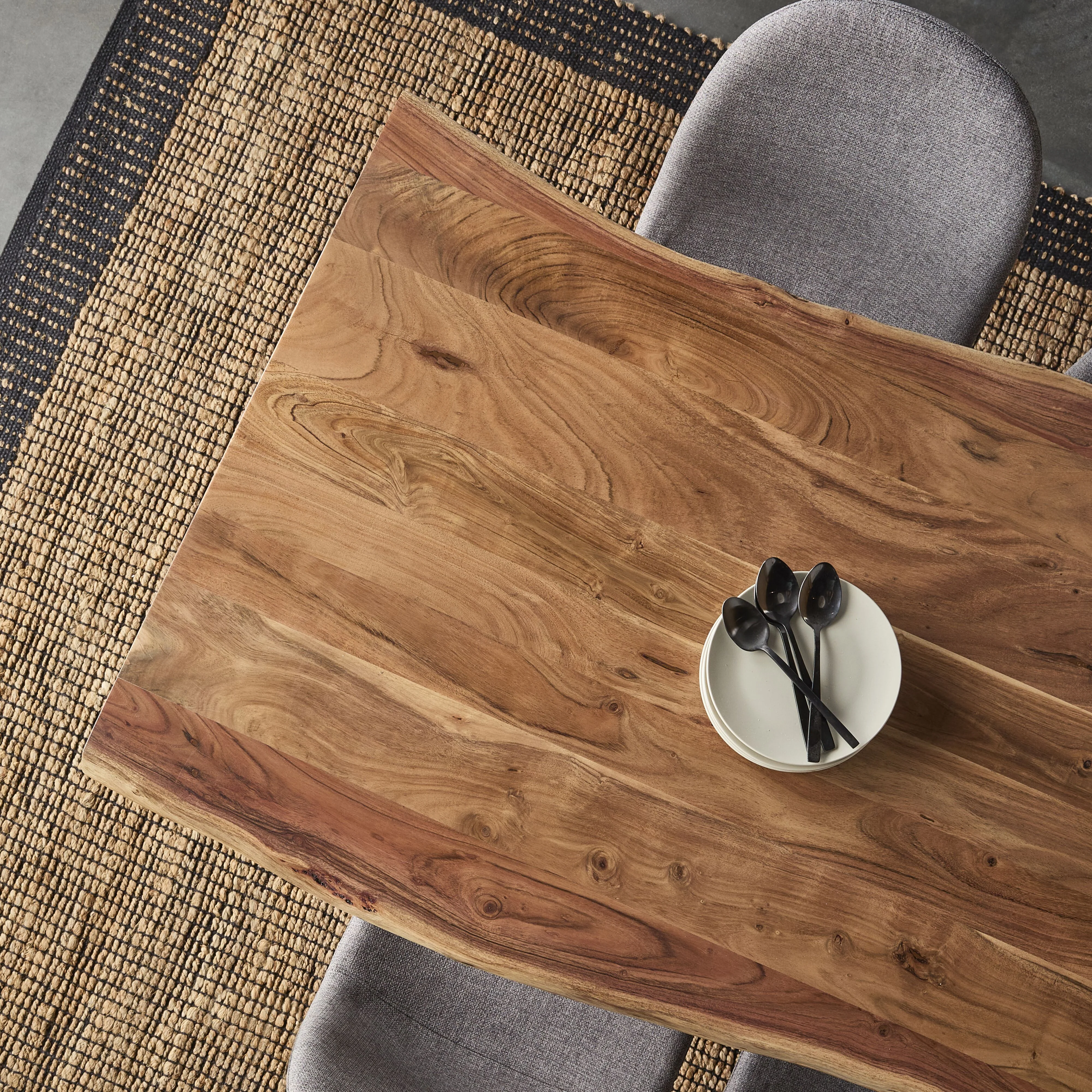 Acacia Live Edge Solid Timber Dining Table 160cm - Image 10