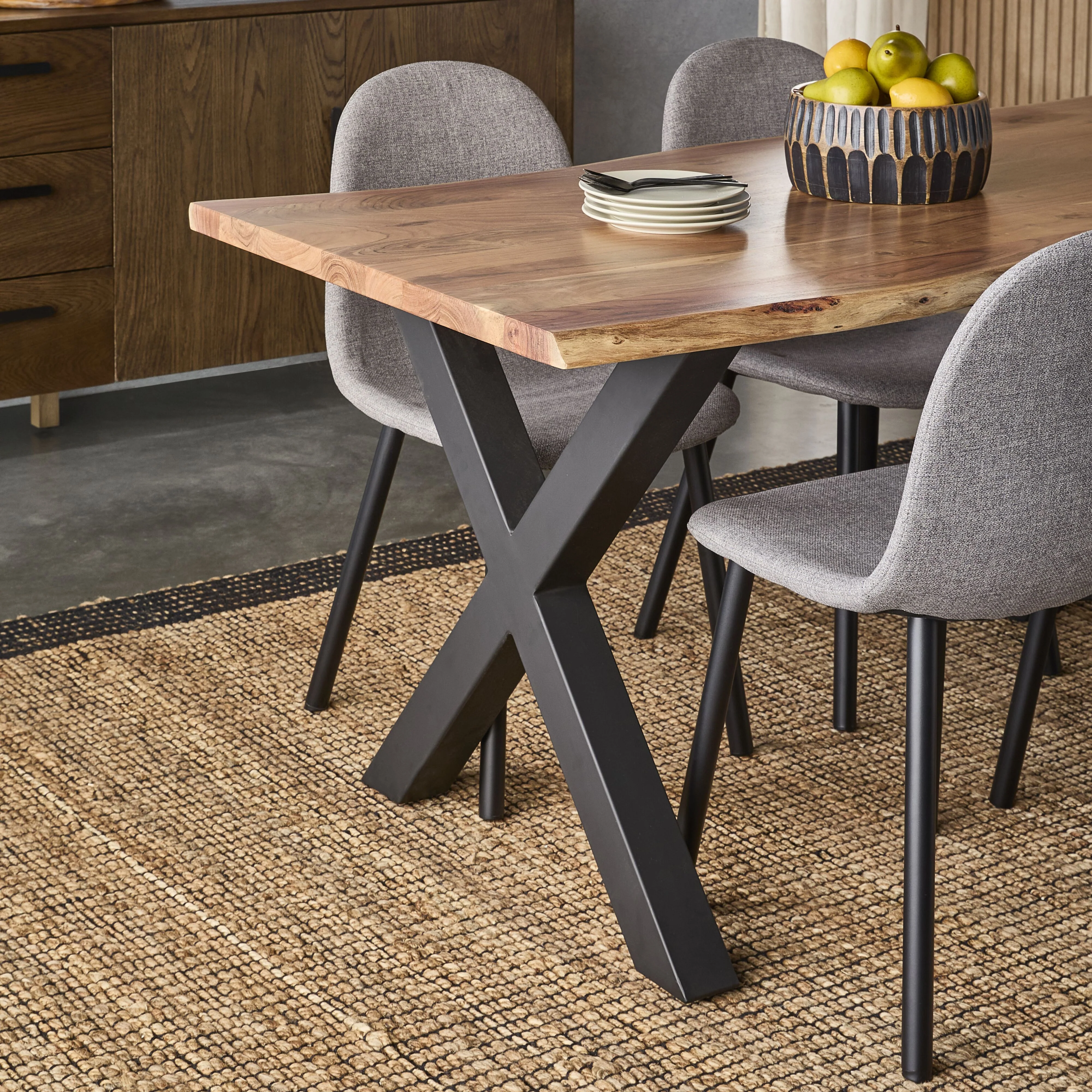 Acacia Live Edge Solid Timber Dining Table 160cm - Image 8