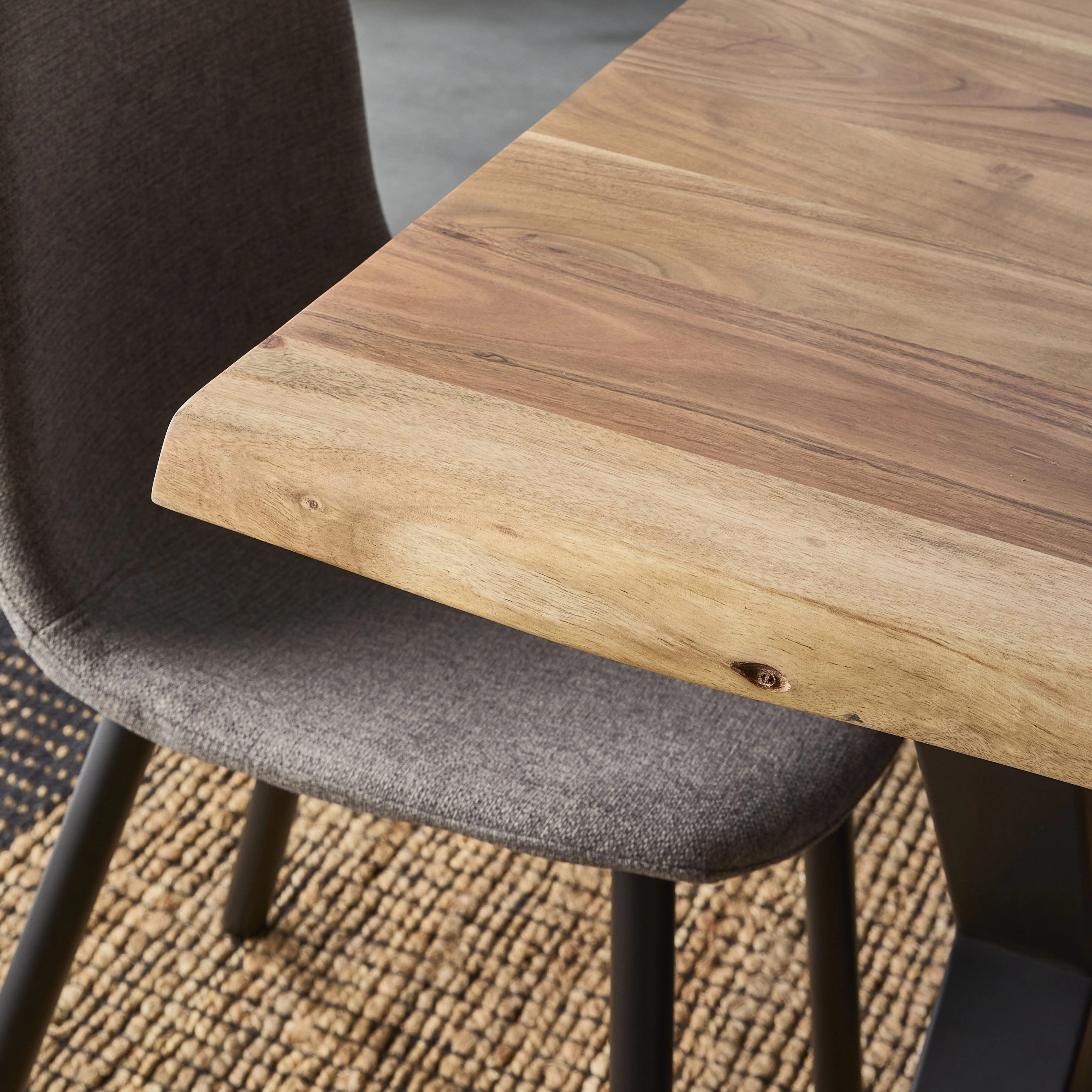 Acacia Live Edge Solid Timber Dining Table 180cm - Image 10