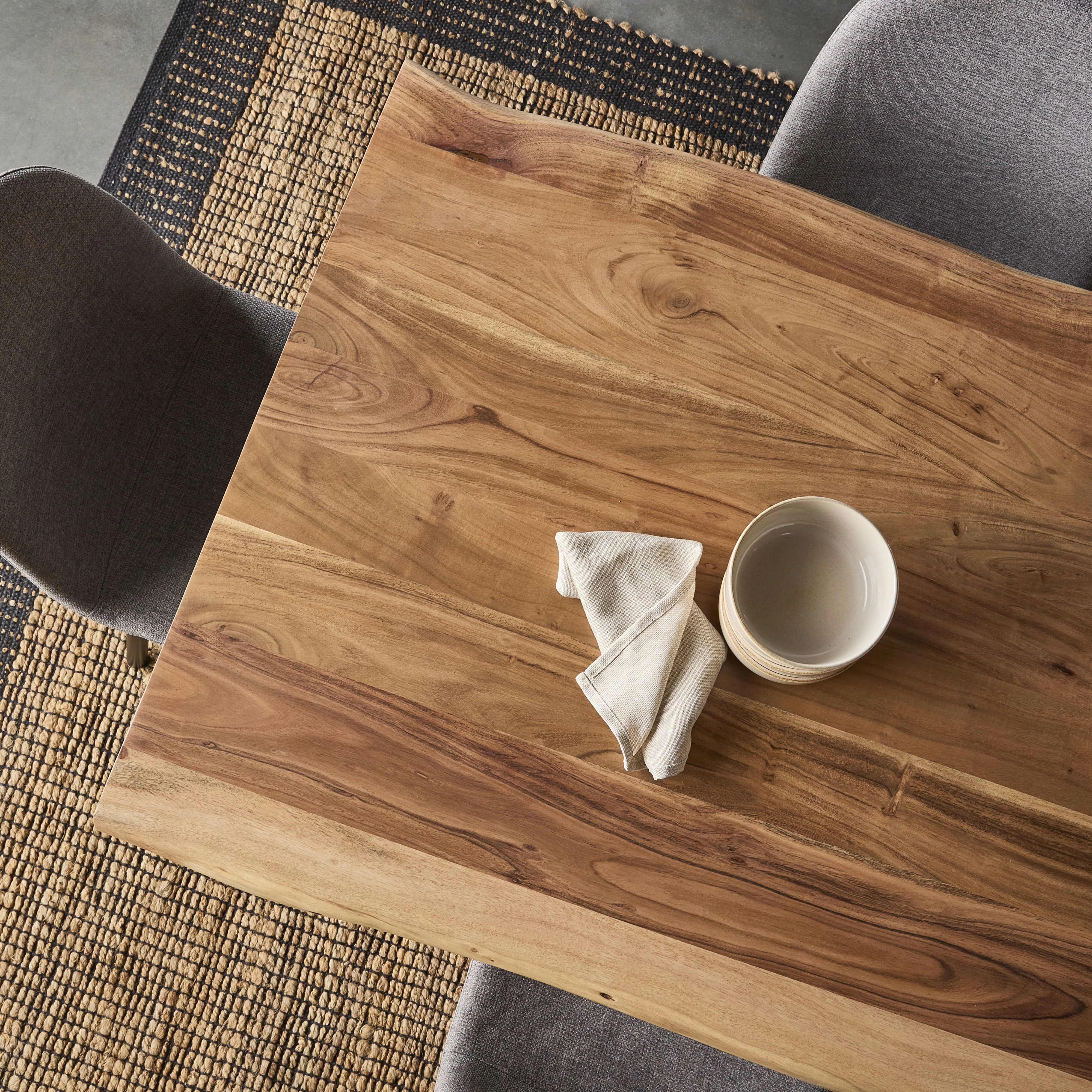 Acacia Live Edge Solid Timber Dining Table 180cm - Image 11