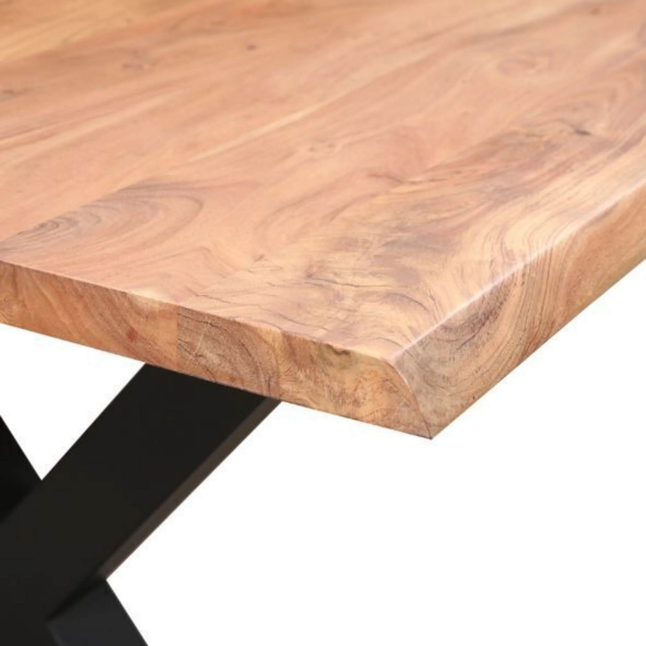 Acacia Live Edge Solid Timber Dining Table 180cm - Image 4