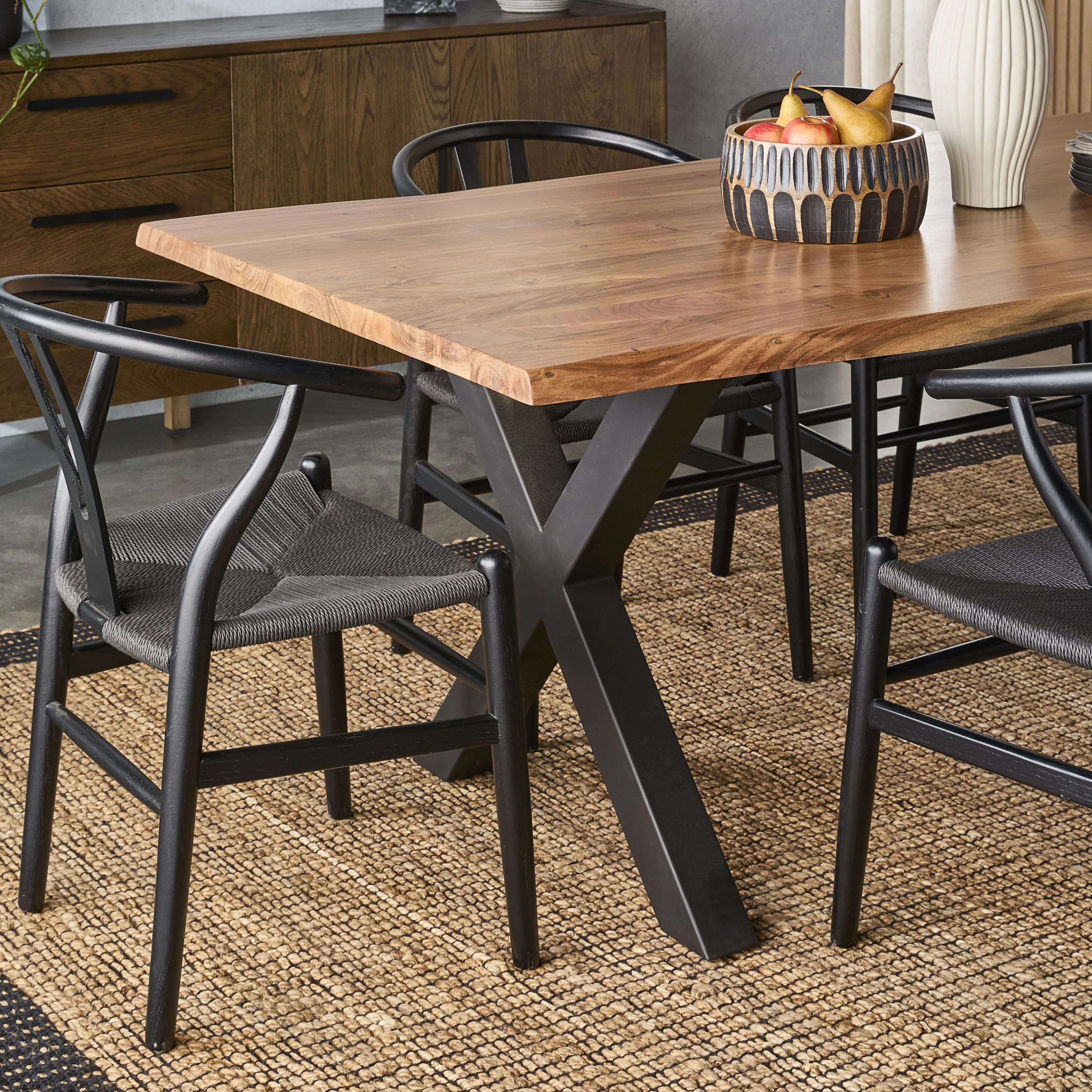 Acacia Live Edge Solid Timber Dining Table 200cm - Image 3