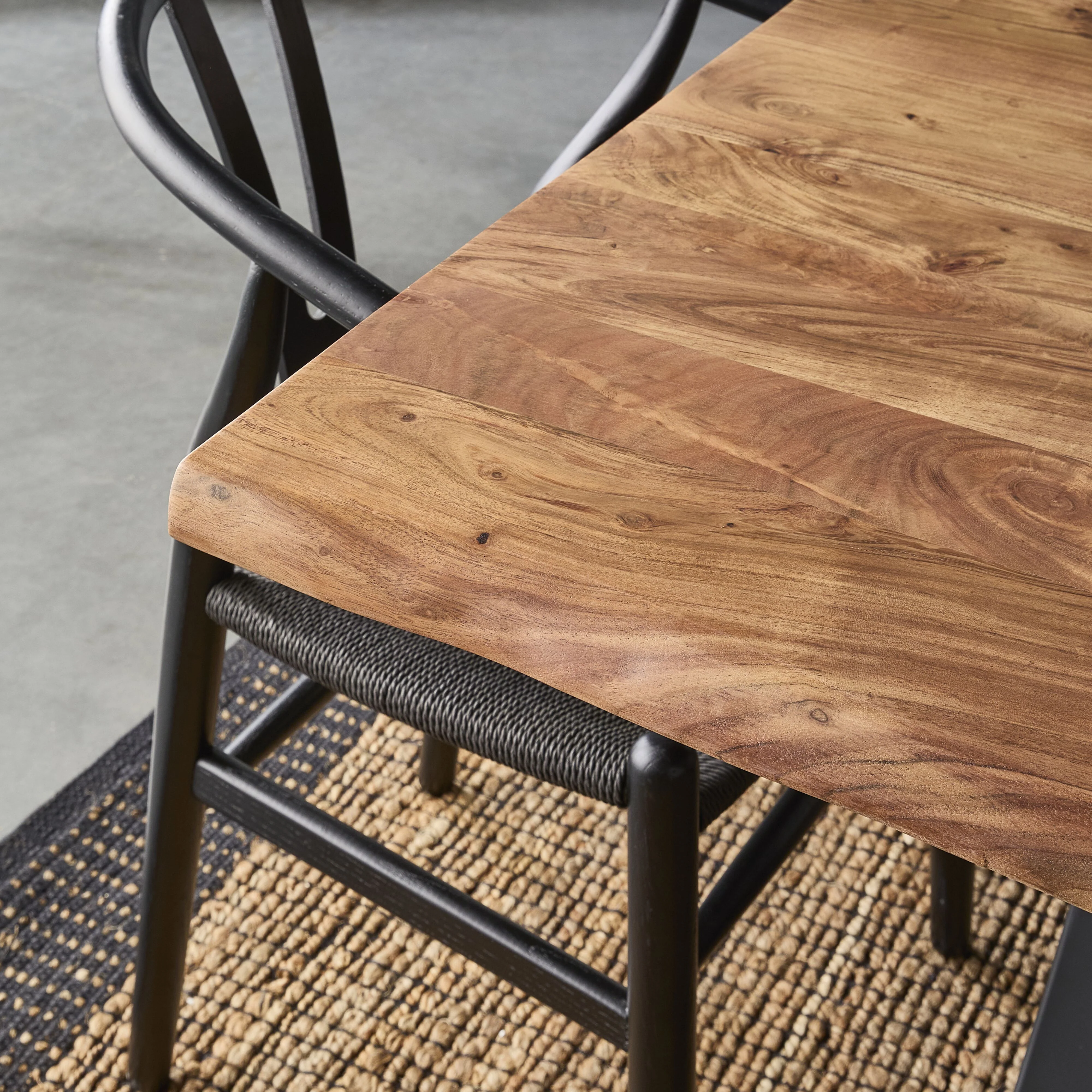 Acacia Live Edge Solid Timber Dining Table 200cm - Image 4