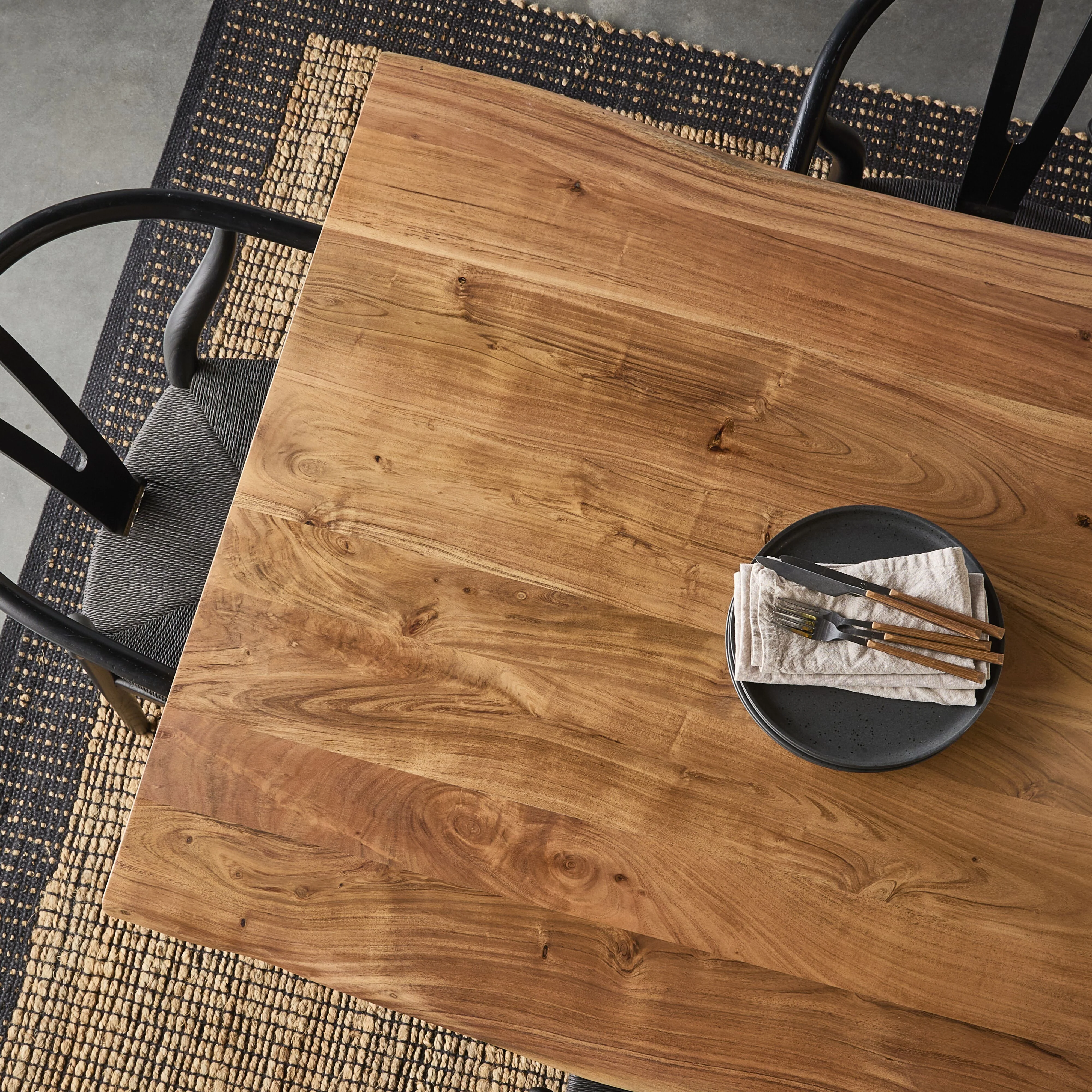 Acacia Live Edge Solid Timber Dining Table 200cm - Image 5