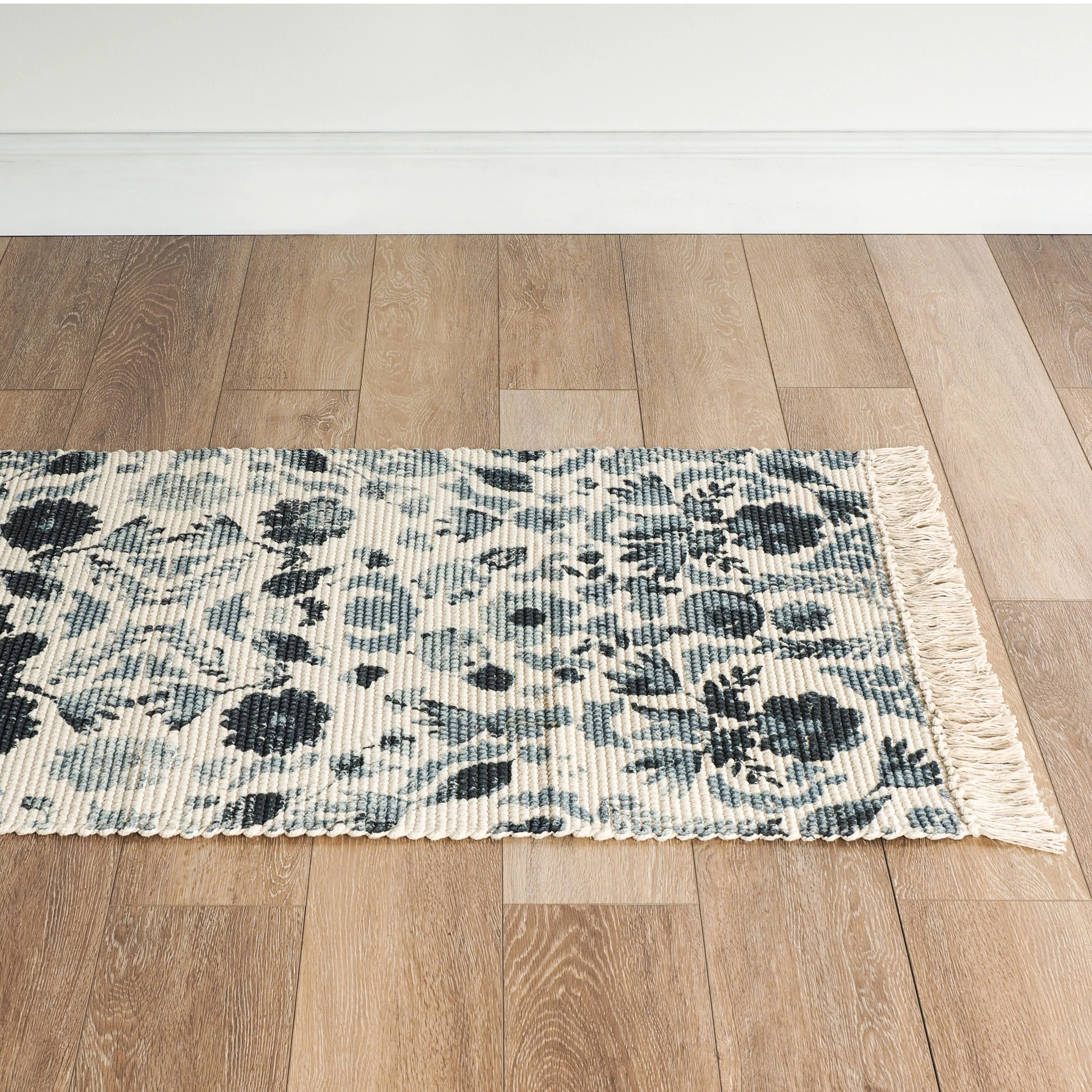 Aditya Floral Cotton Rug 150x90cm - Image 7