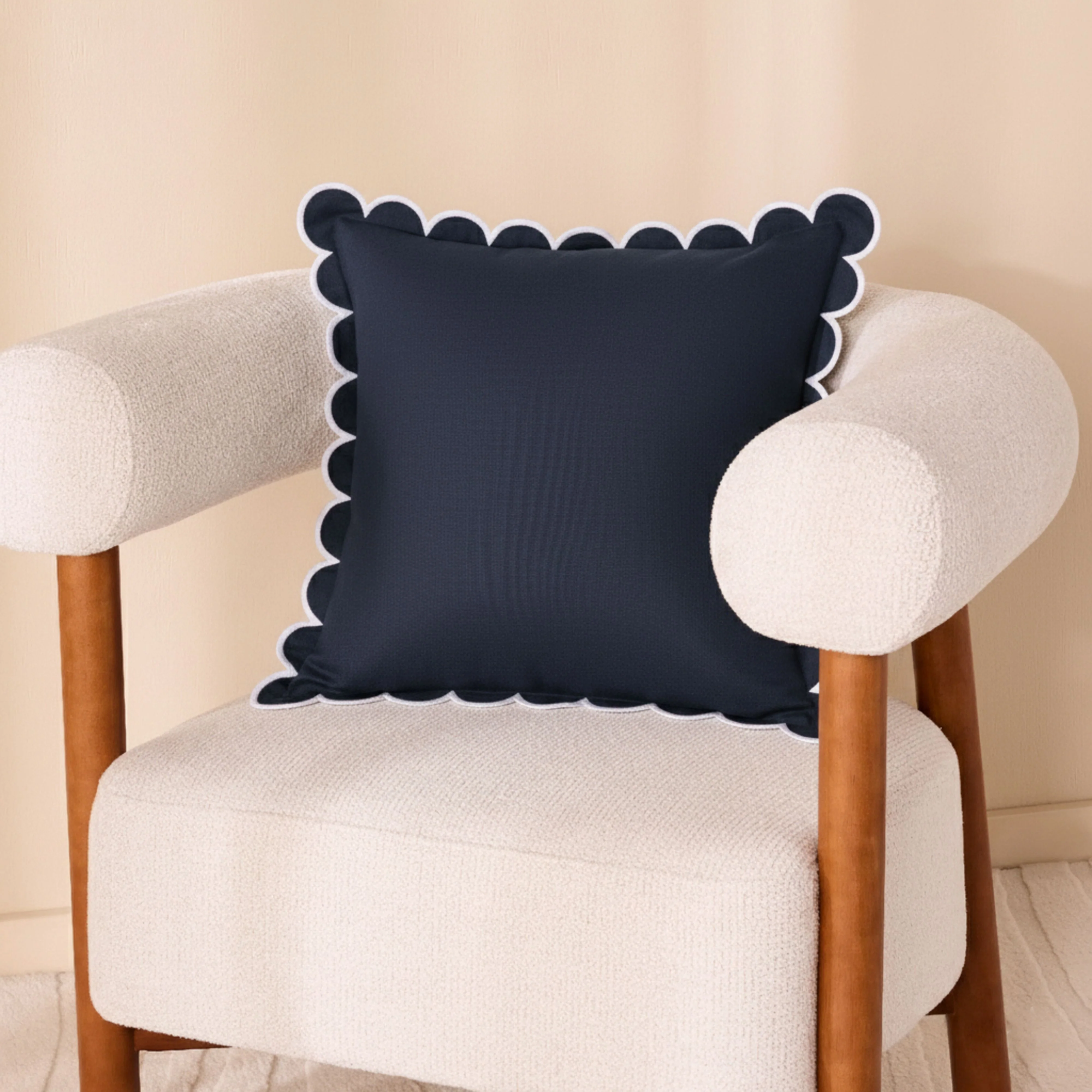 Aerin Scallop Cushion Ink 45cm - Image 5