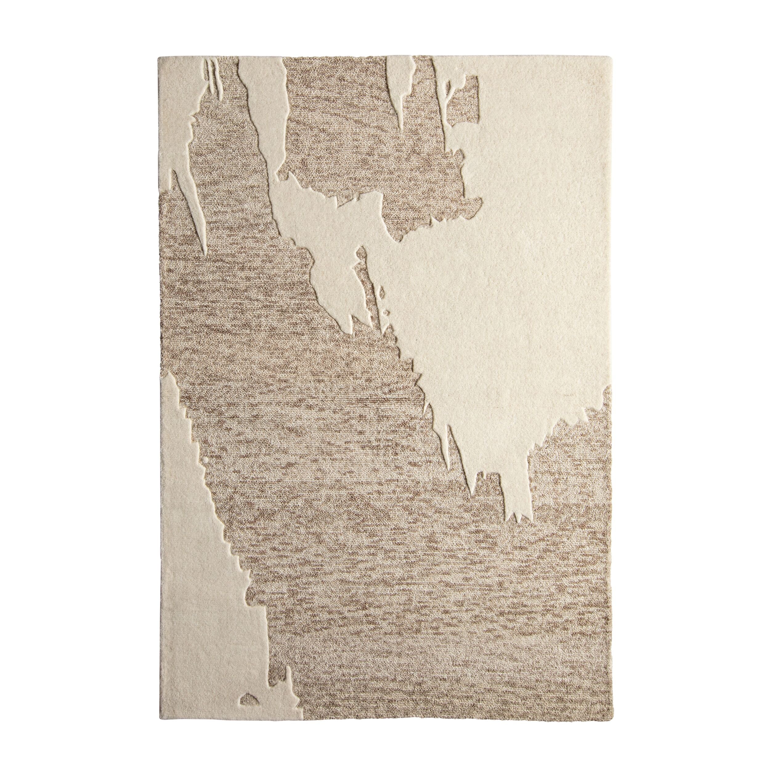 Akira Abstract Hand-Tufted Cream Rug 180x120cm
