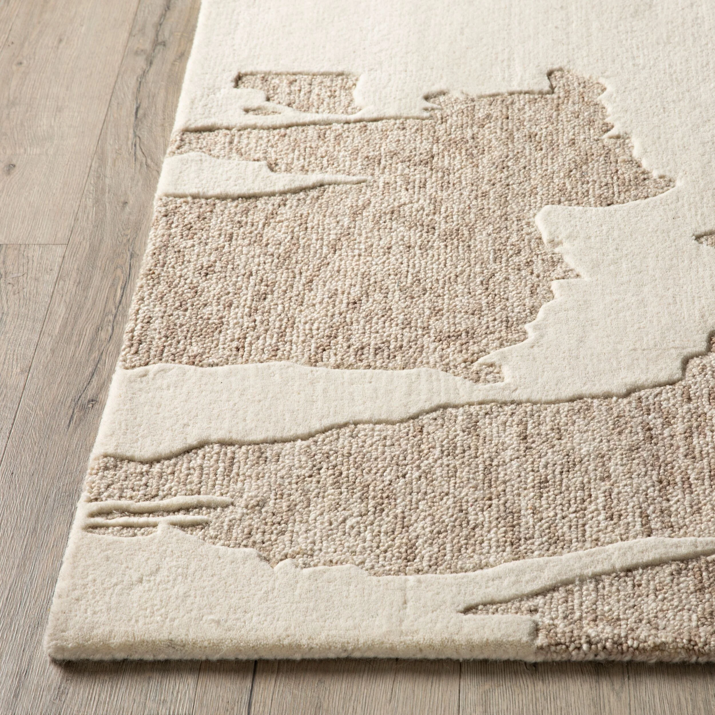 Akira Abstract Hand-Tufted Cream Rug 180x120cm - Image 4