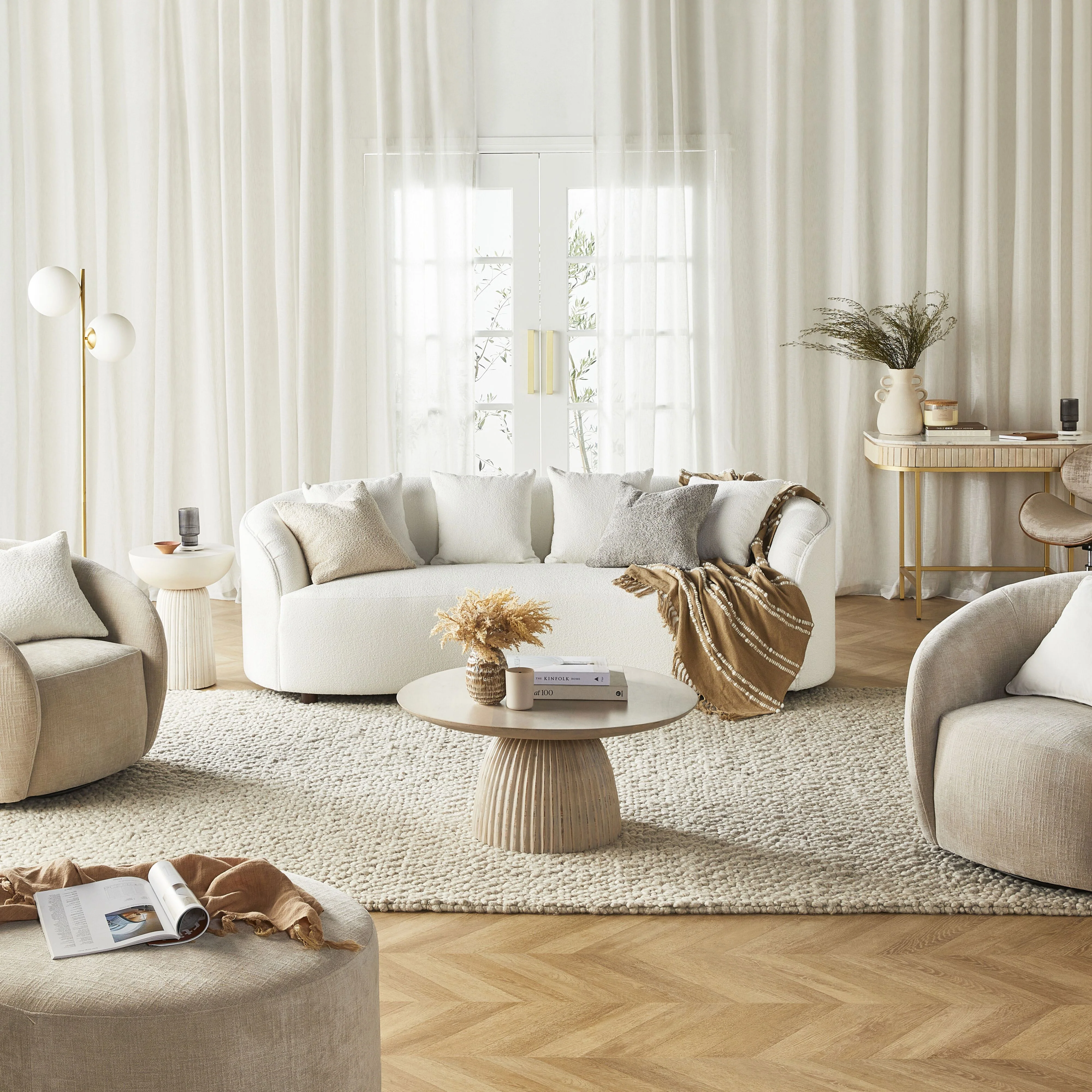 Alessa 3 Seater Sofa Luna Cloud White - Image 7