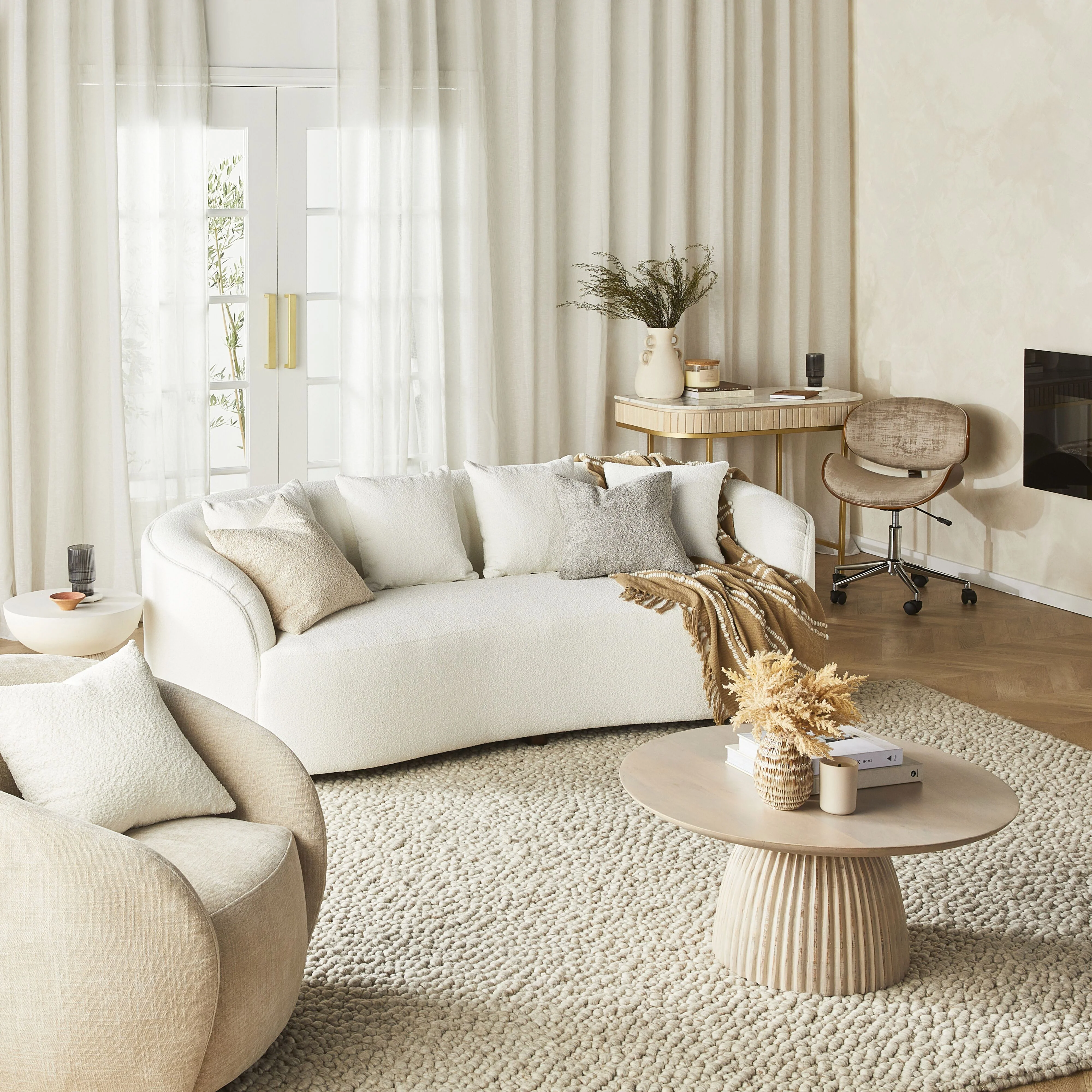 Alessa 3 Seater Sofa Luna Cloud White - Image 8