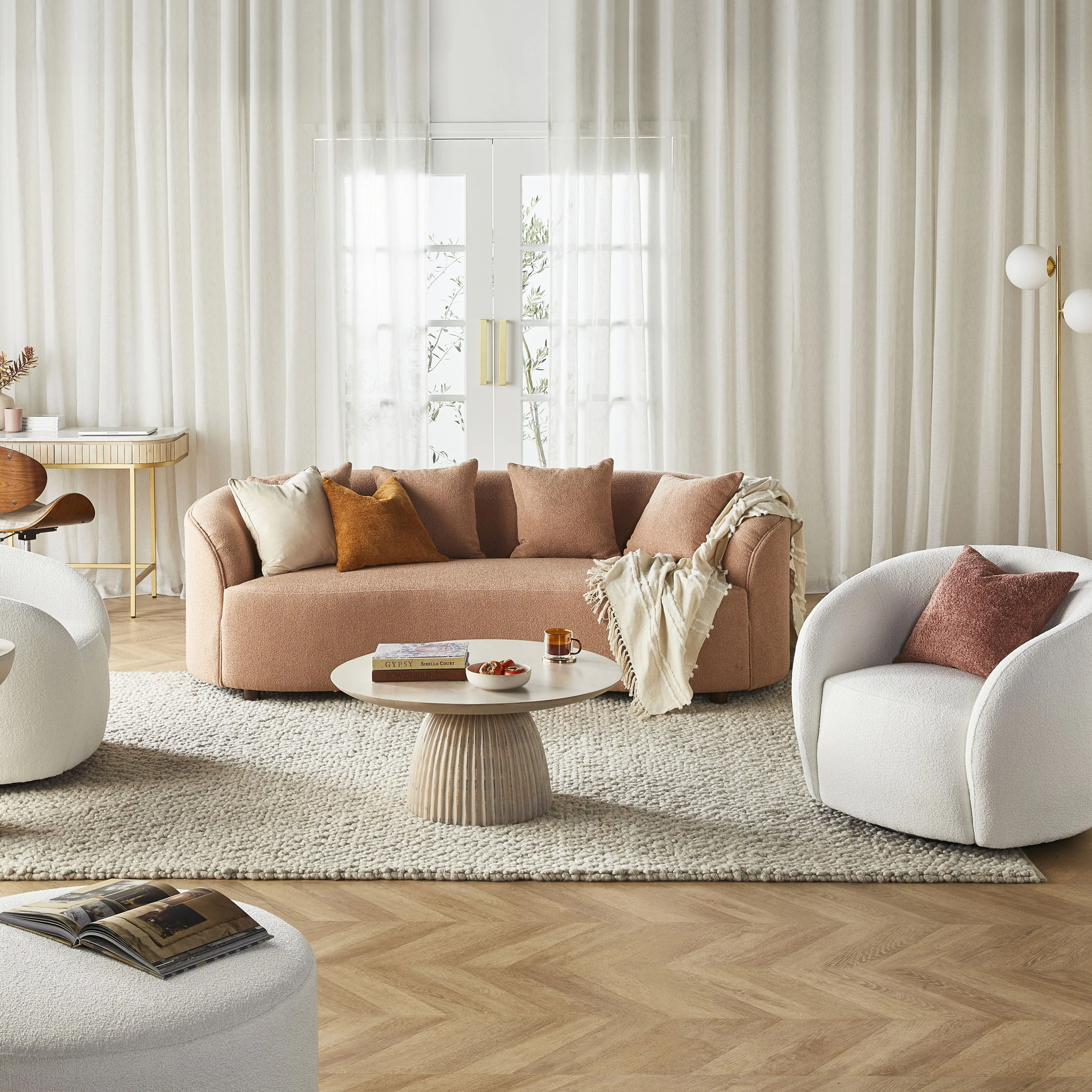Alessa 3 Seater Sofa Luna Powder Pink - Image 7
