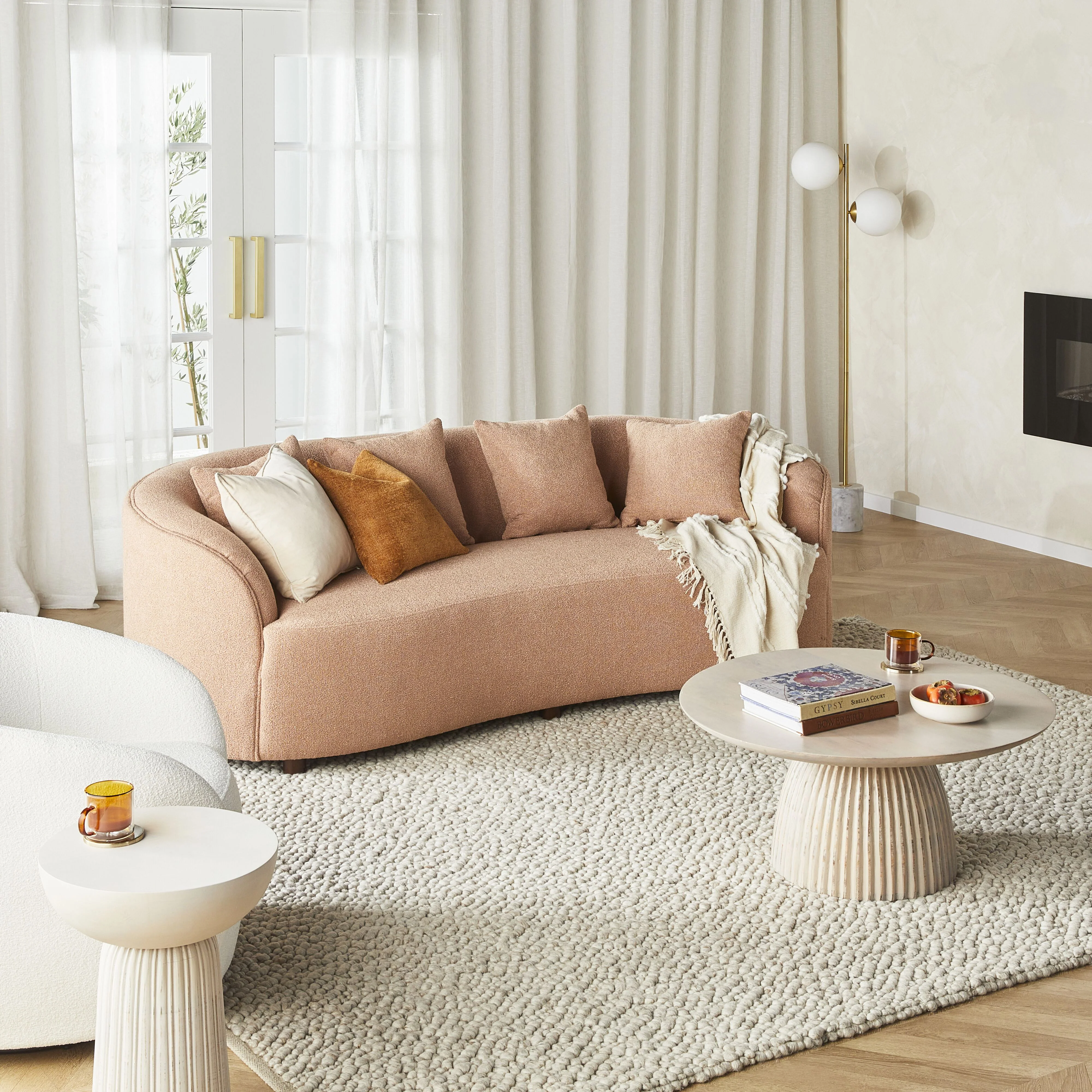 Alessa 3 Seater Sofa Luna Powder Pink - Image 8