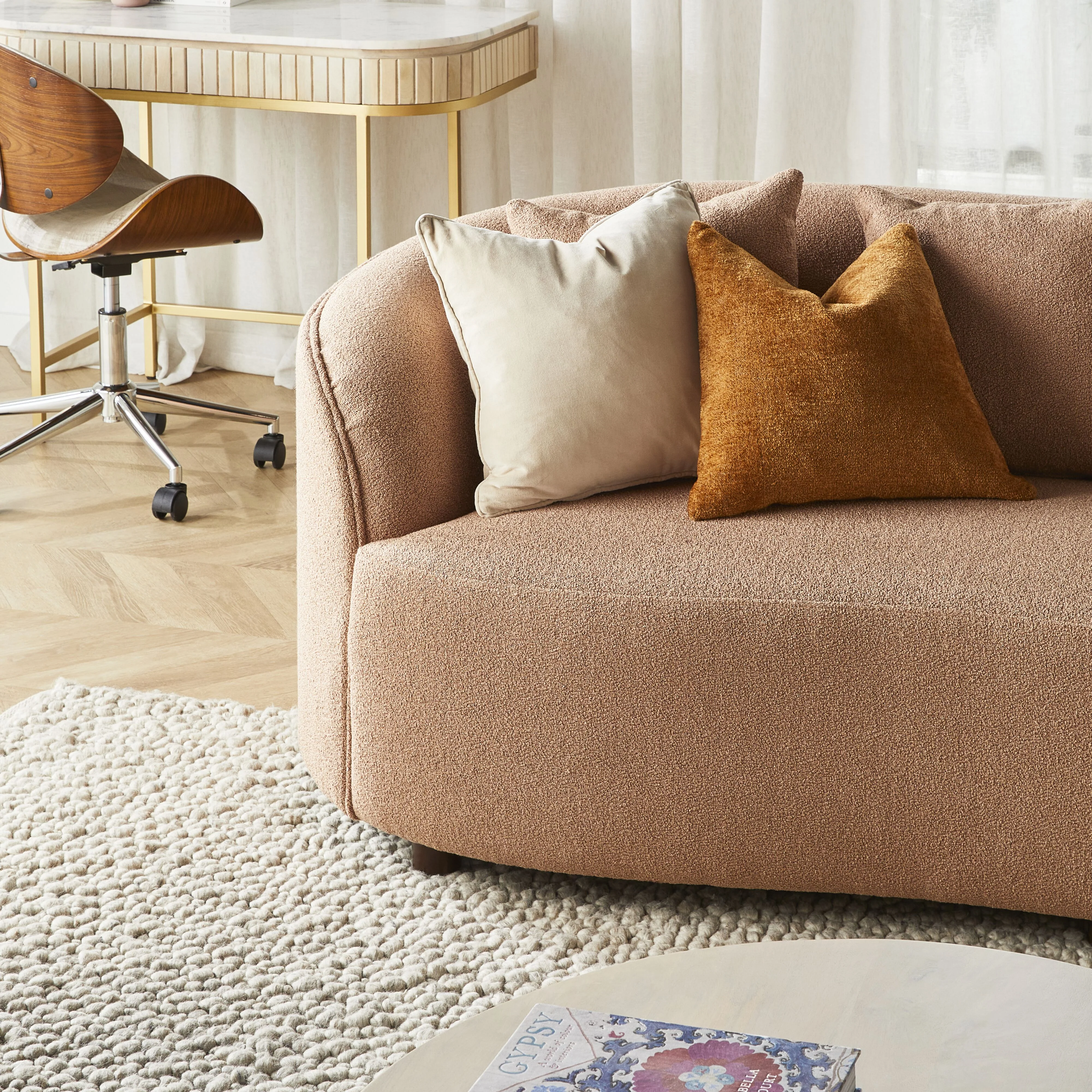 Alessa 3 Seater Sofa Luna Powder Pink - Image 9