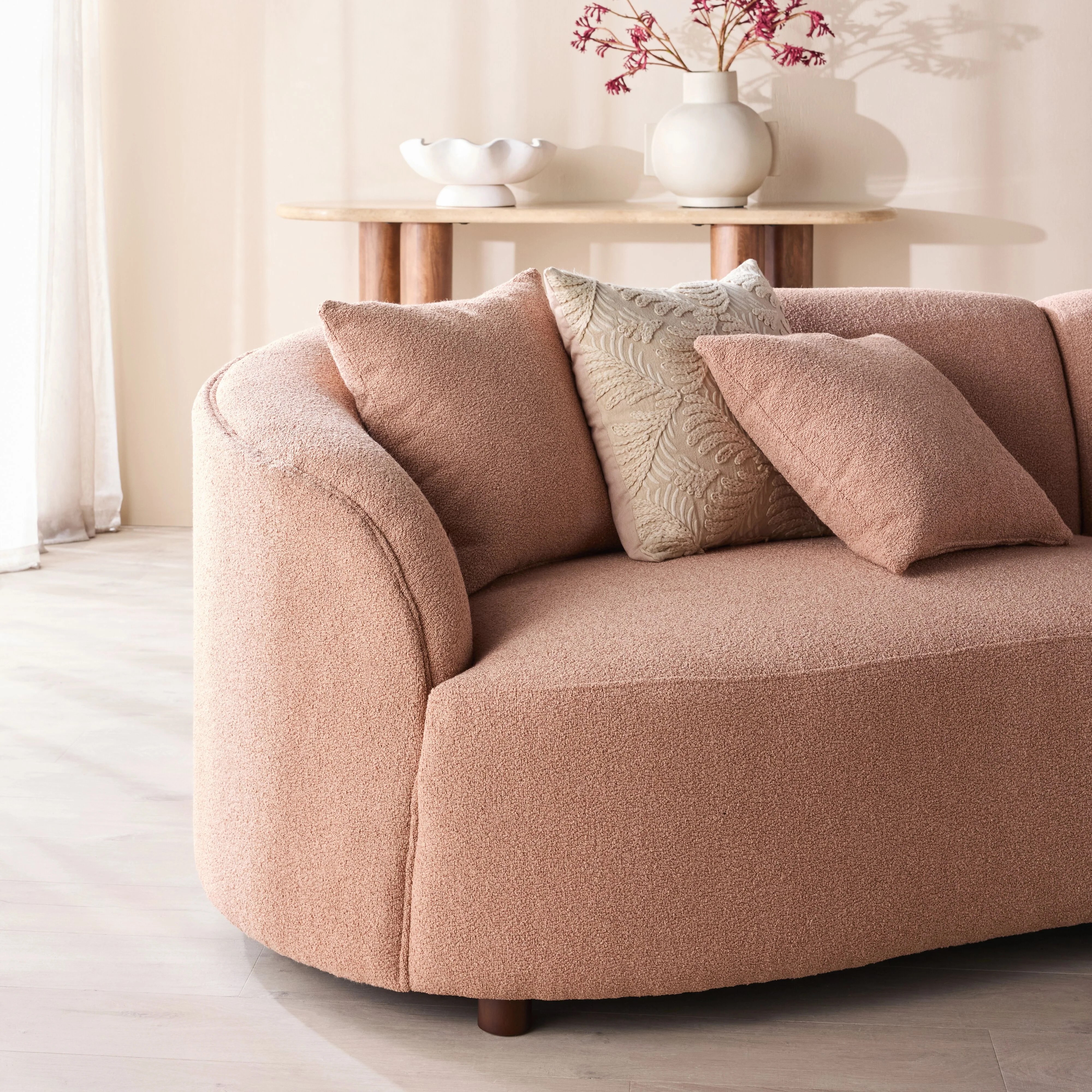 Alessa 4 Seater Sectional Sofa Luna Powder Pink - Image 11