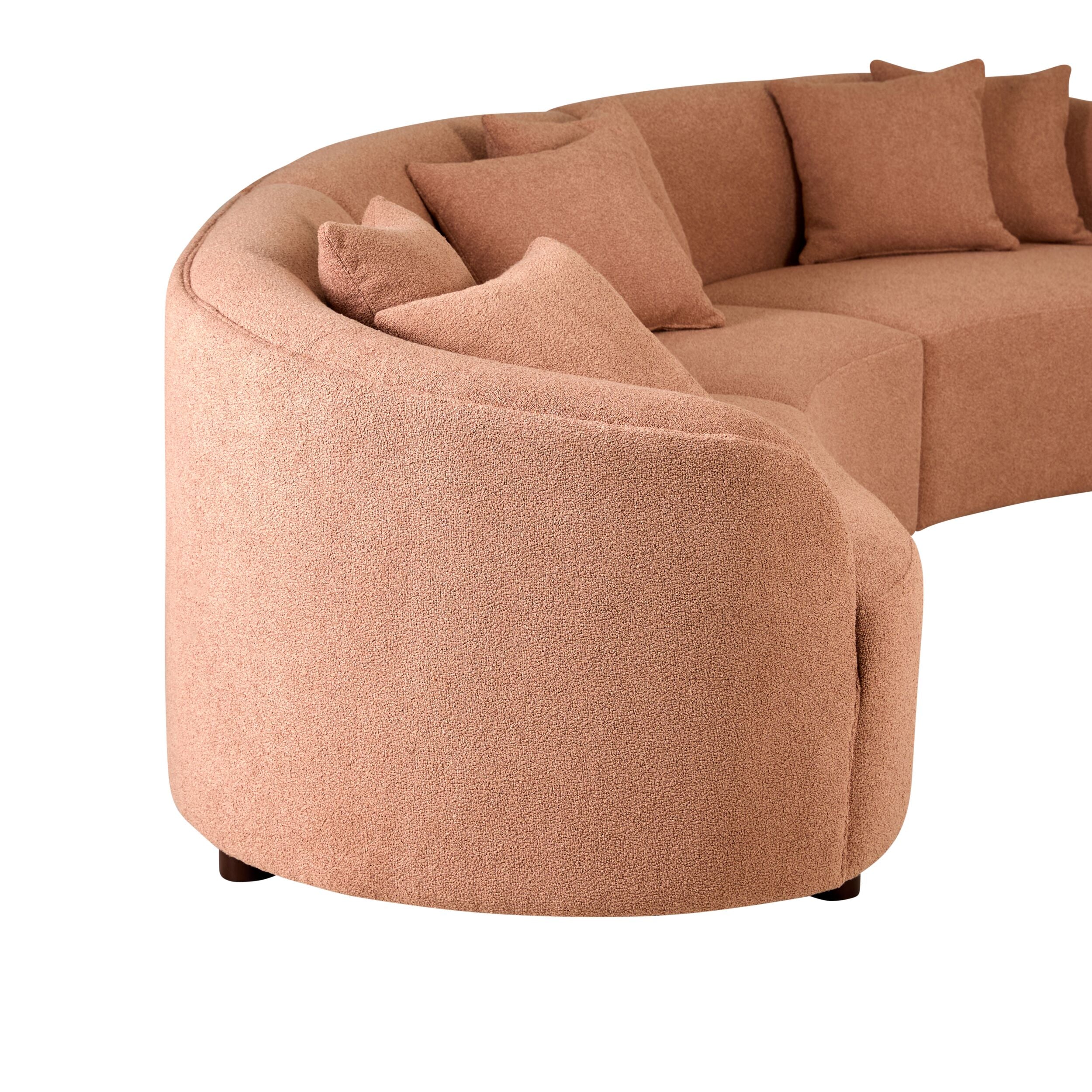 Alessa 4 Seater Sectional Sofa Luna Powder Pink - Image 3