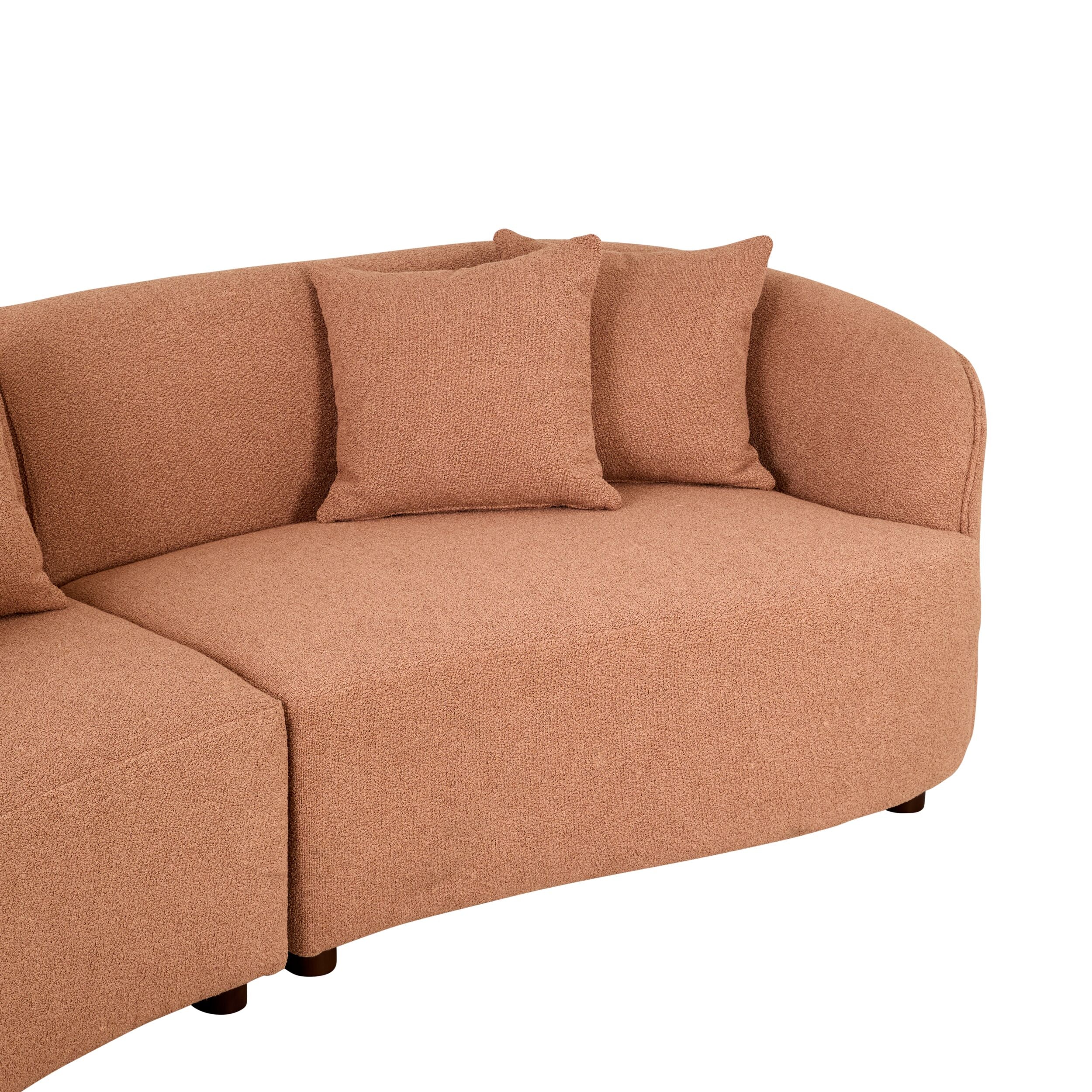 Alessa 4 Seater Sectional Sofa Luna Powder Pink - Image 5