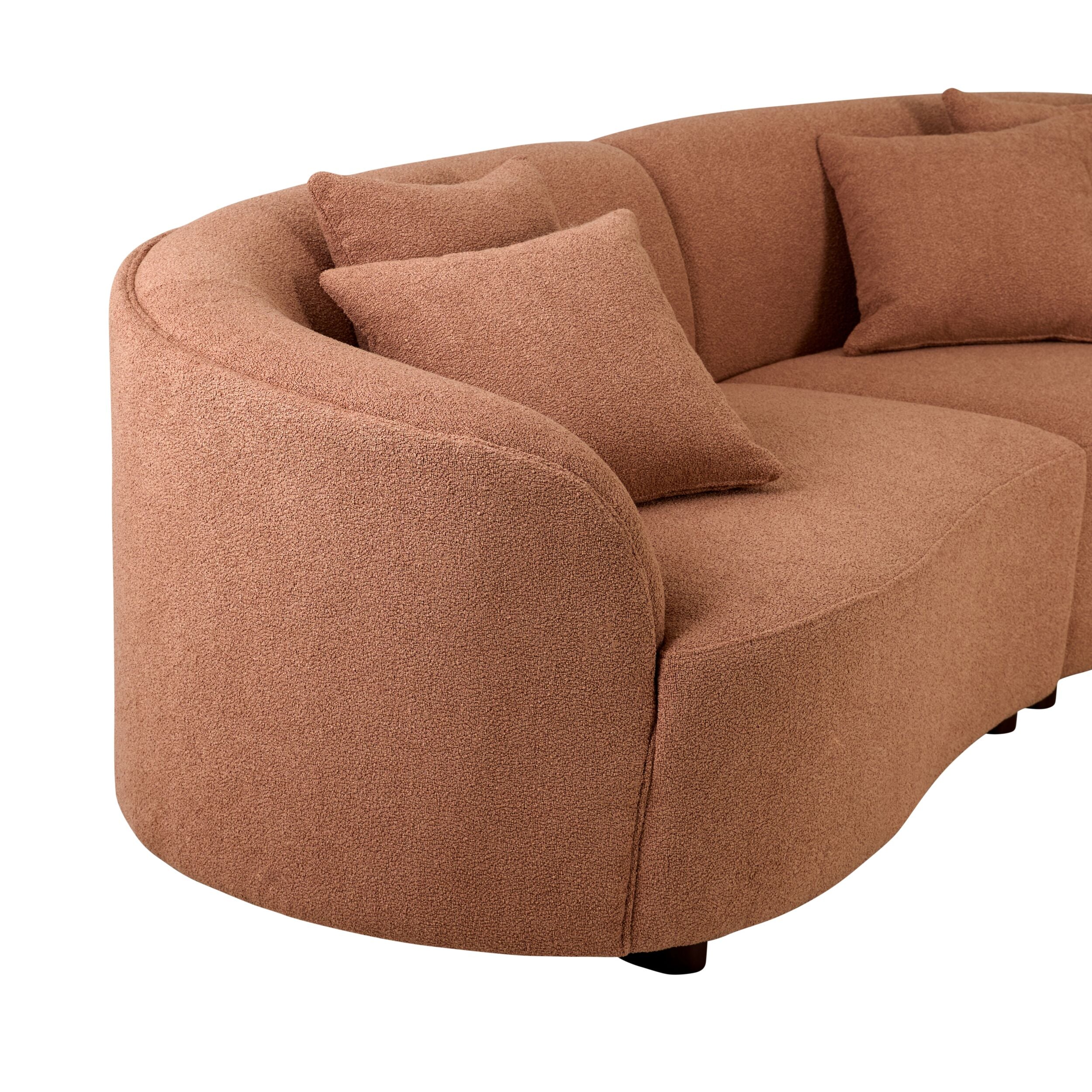 Alessa 4 Seater Sectional Sofa Luna Powder Pink - Image 6
