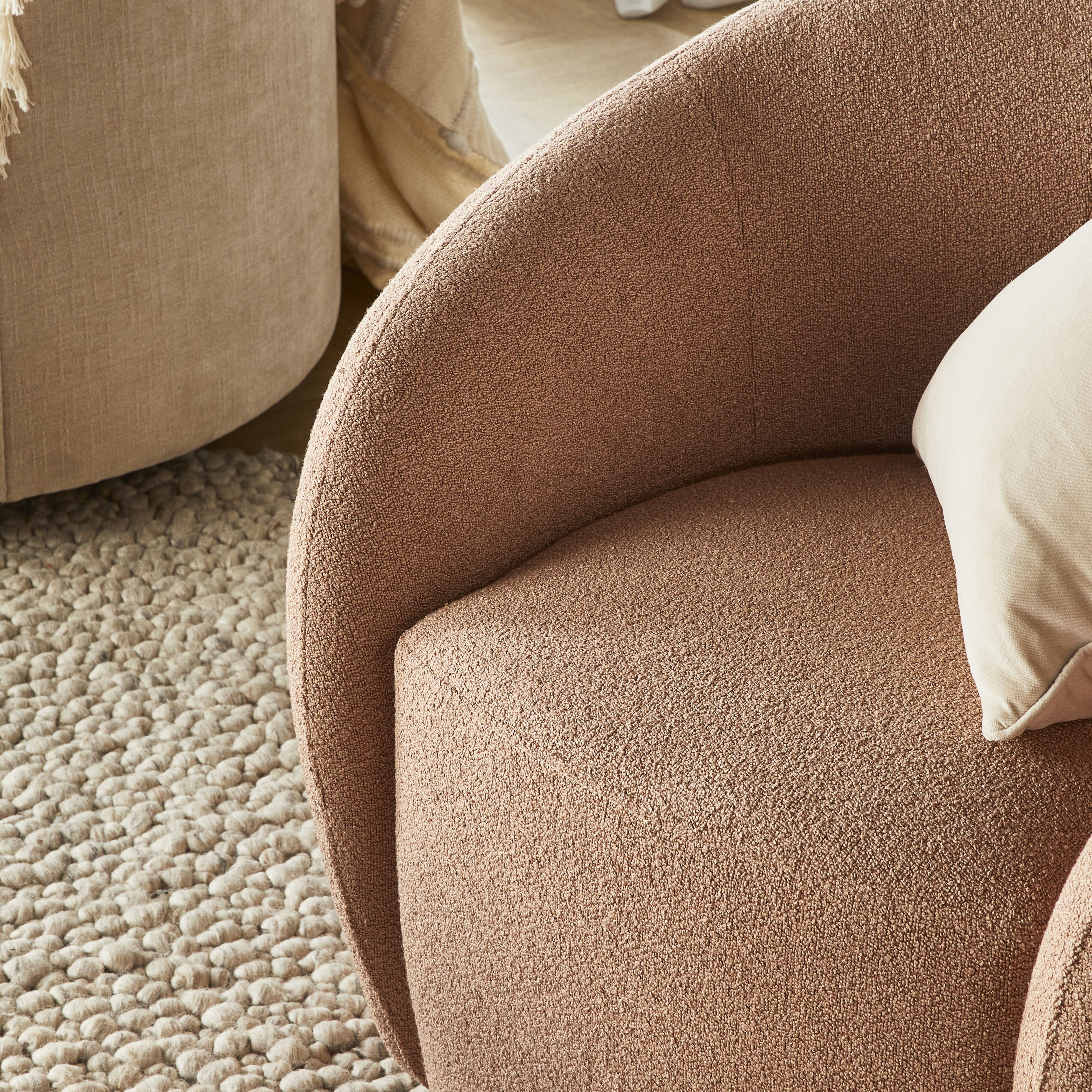 Alessa Swivel Armchair Luna Powder Pink - Image 8