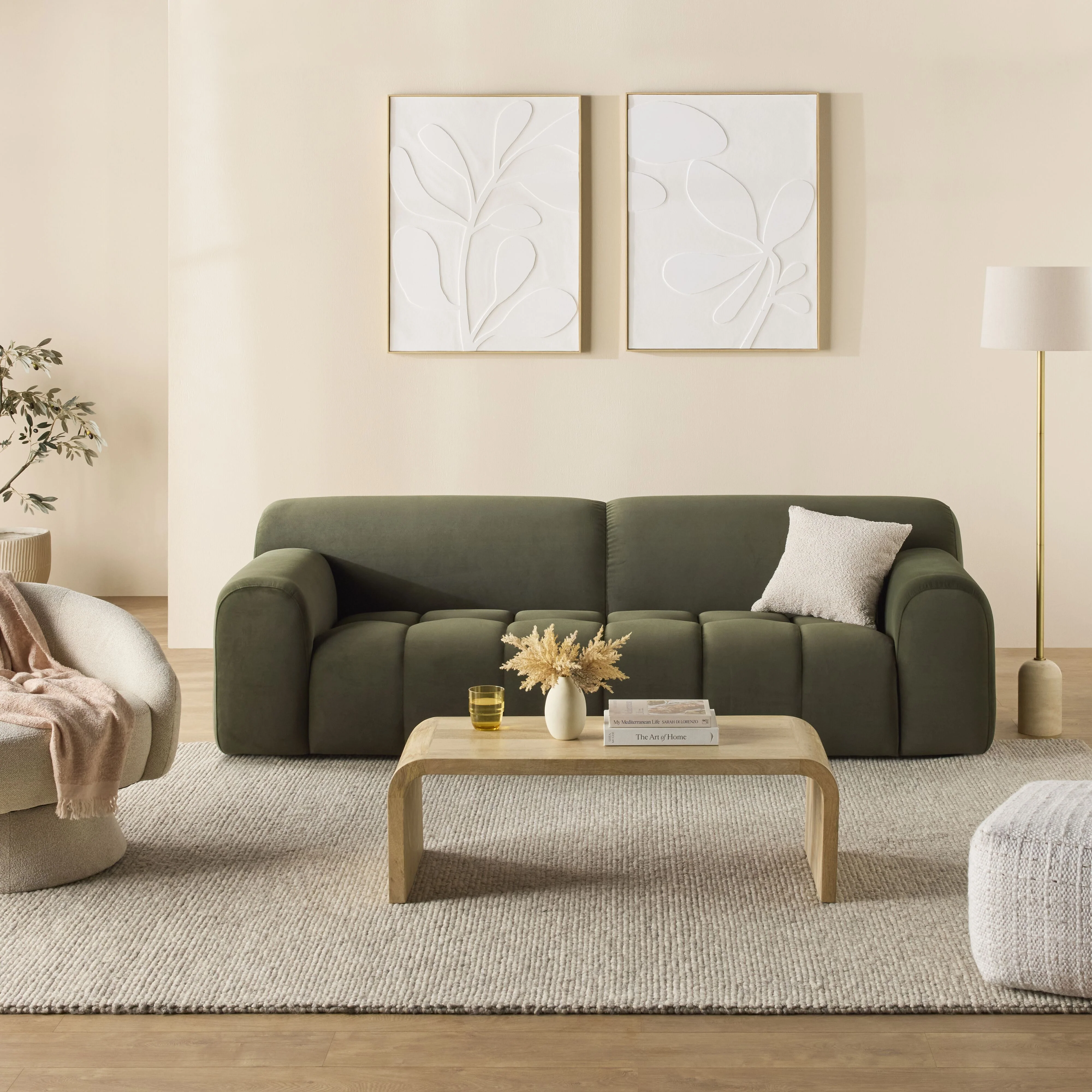 Alexis 3 Seater Velvet Sofa Eucalyptus - Image 13