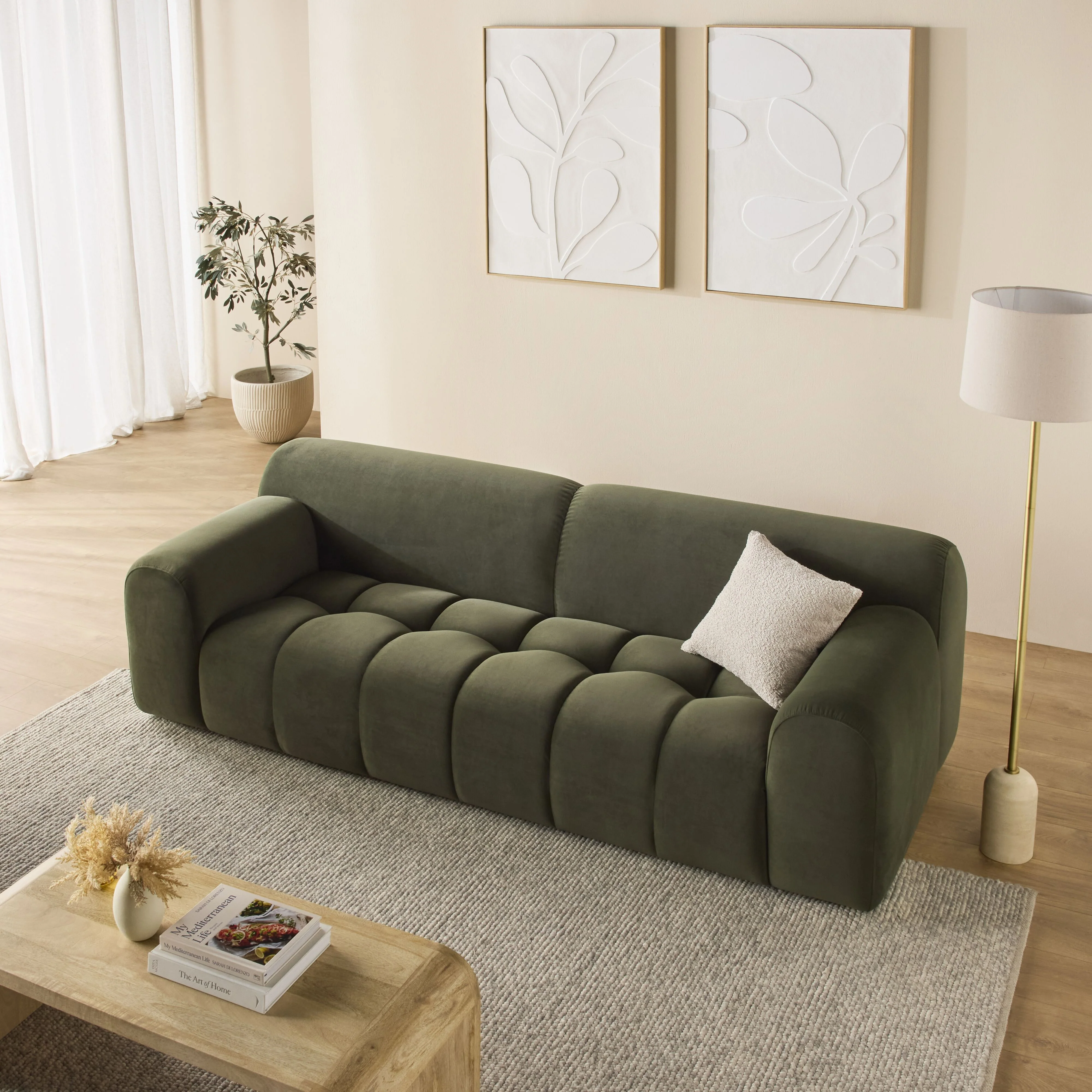 Alexis 3 Seater Velvet Sofa Eucalyptus - Image 14