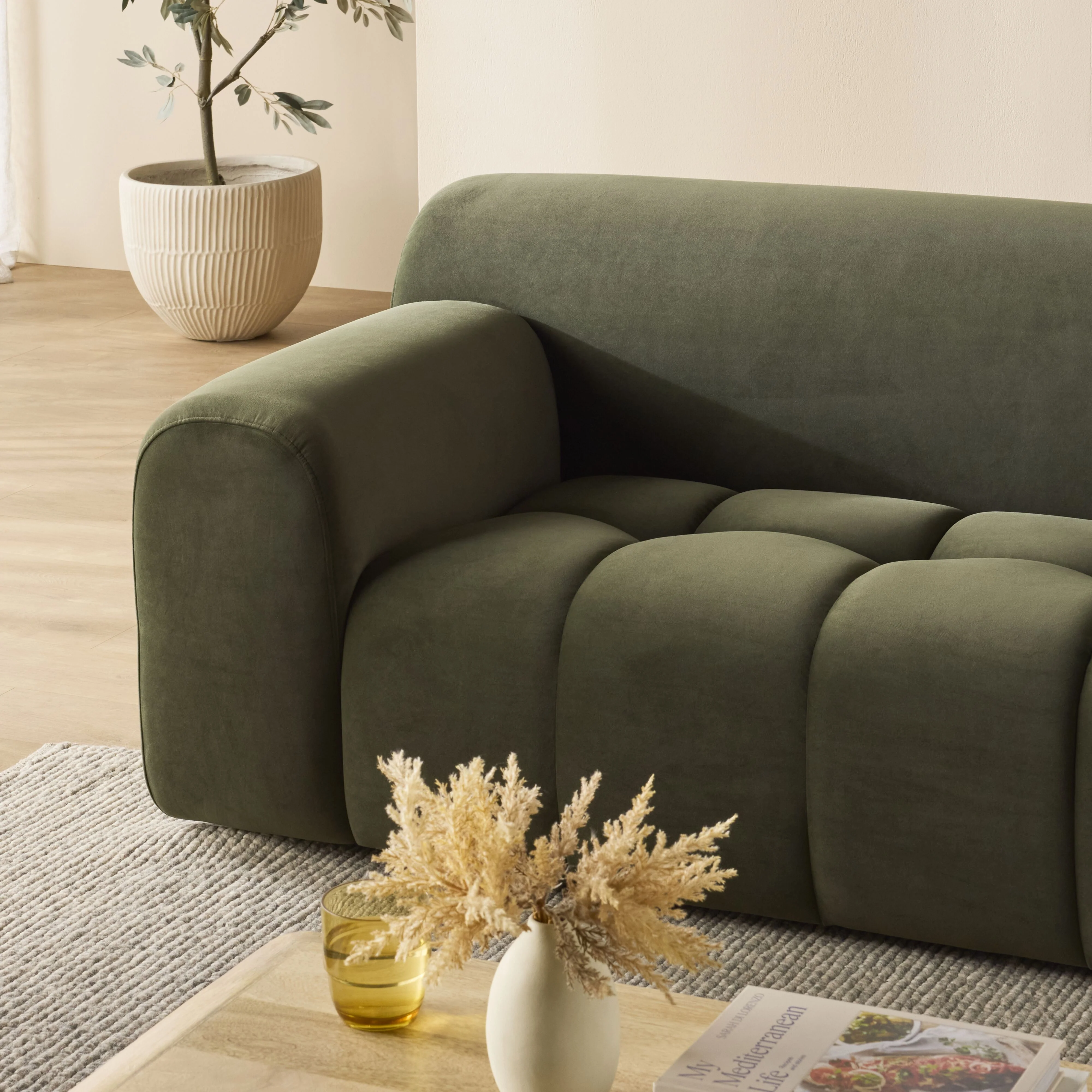 Alexis 3 Seater Velvet Sofa Eucalyptus - Image 15