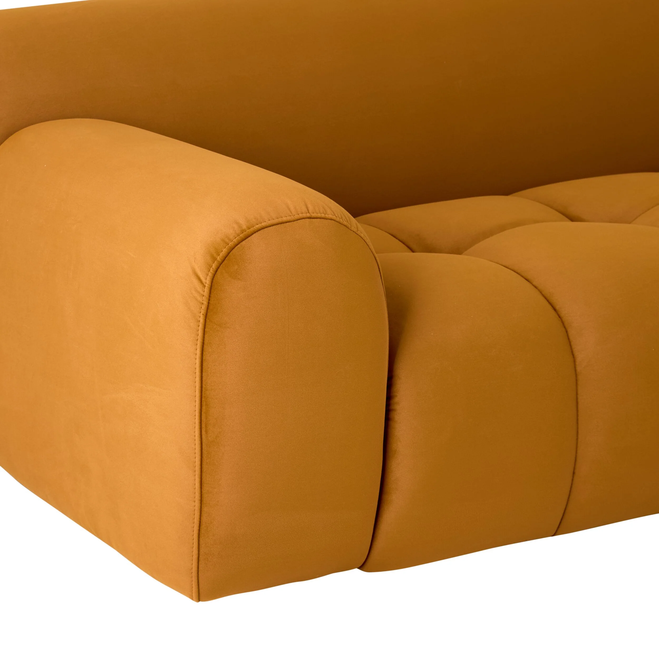 Alexis 2 Seater Velvet Sofa Ochre - Image 5