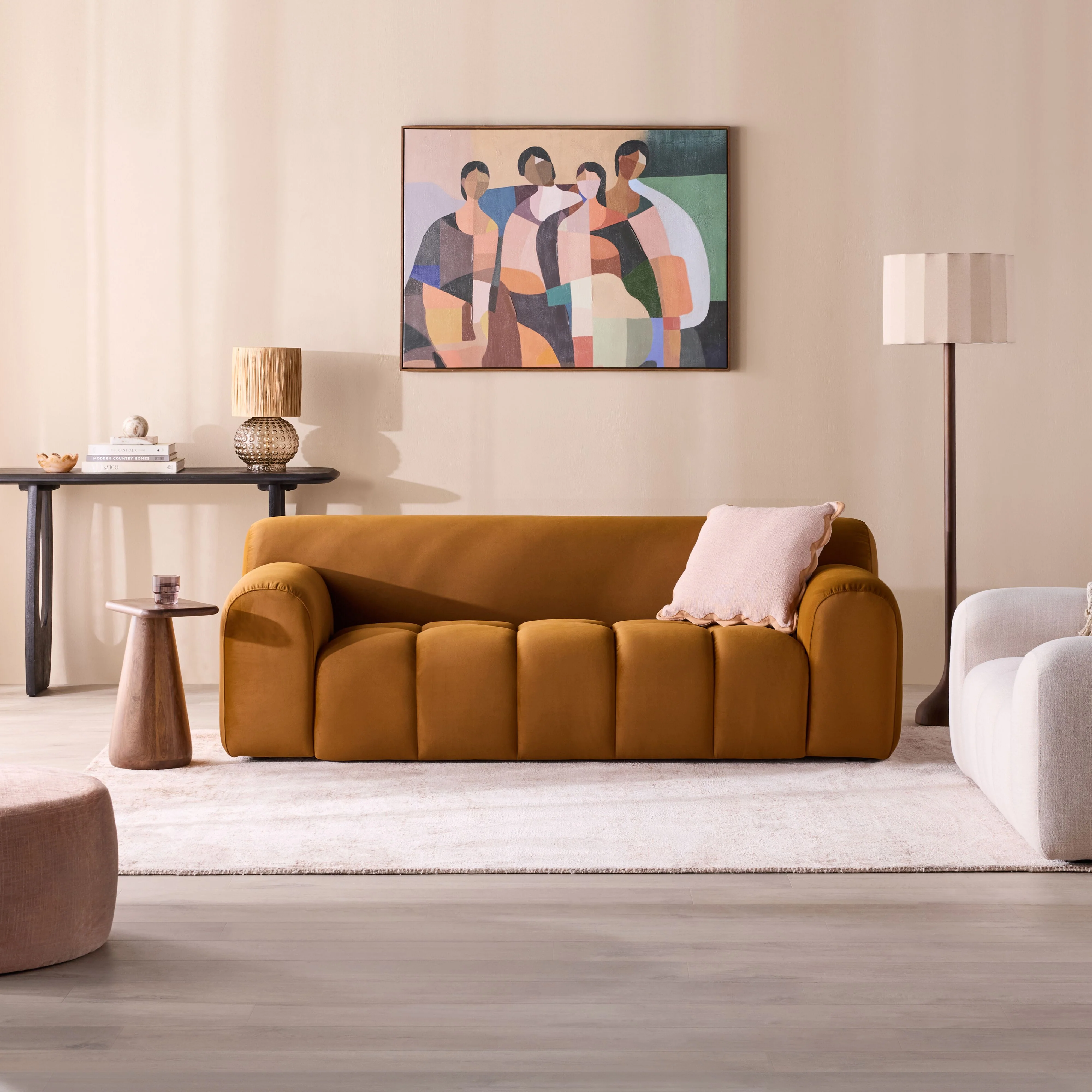 Alexis 2 Seater Velvet Sofa Ochre - Image 7