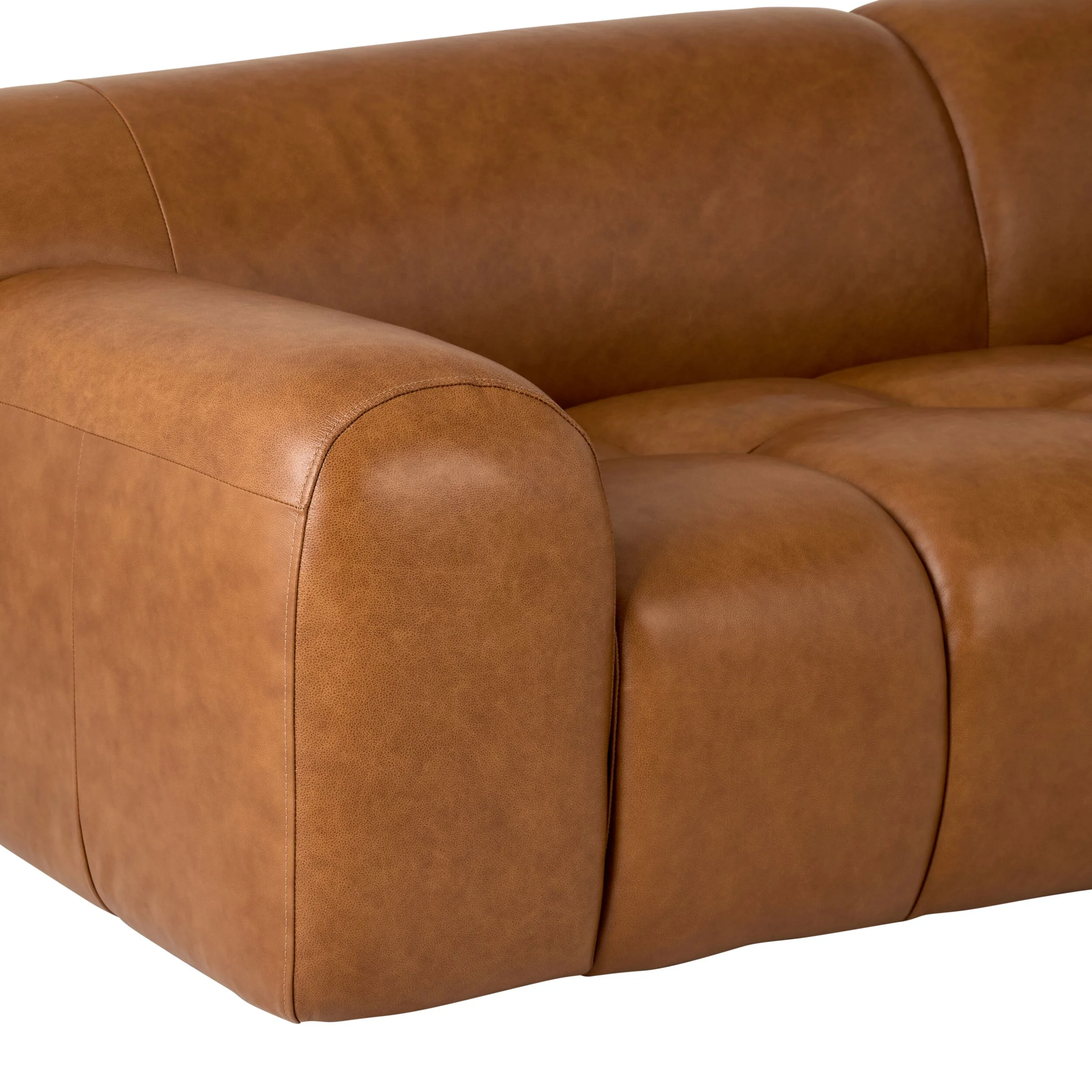 Alexis 3 Seater Leather Sofa Dakota Saddle - Image 5