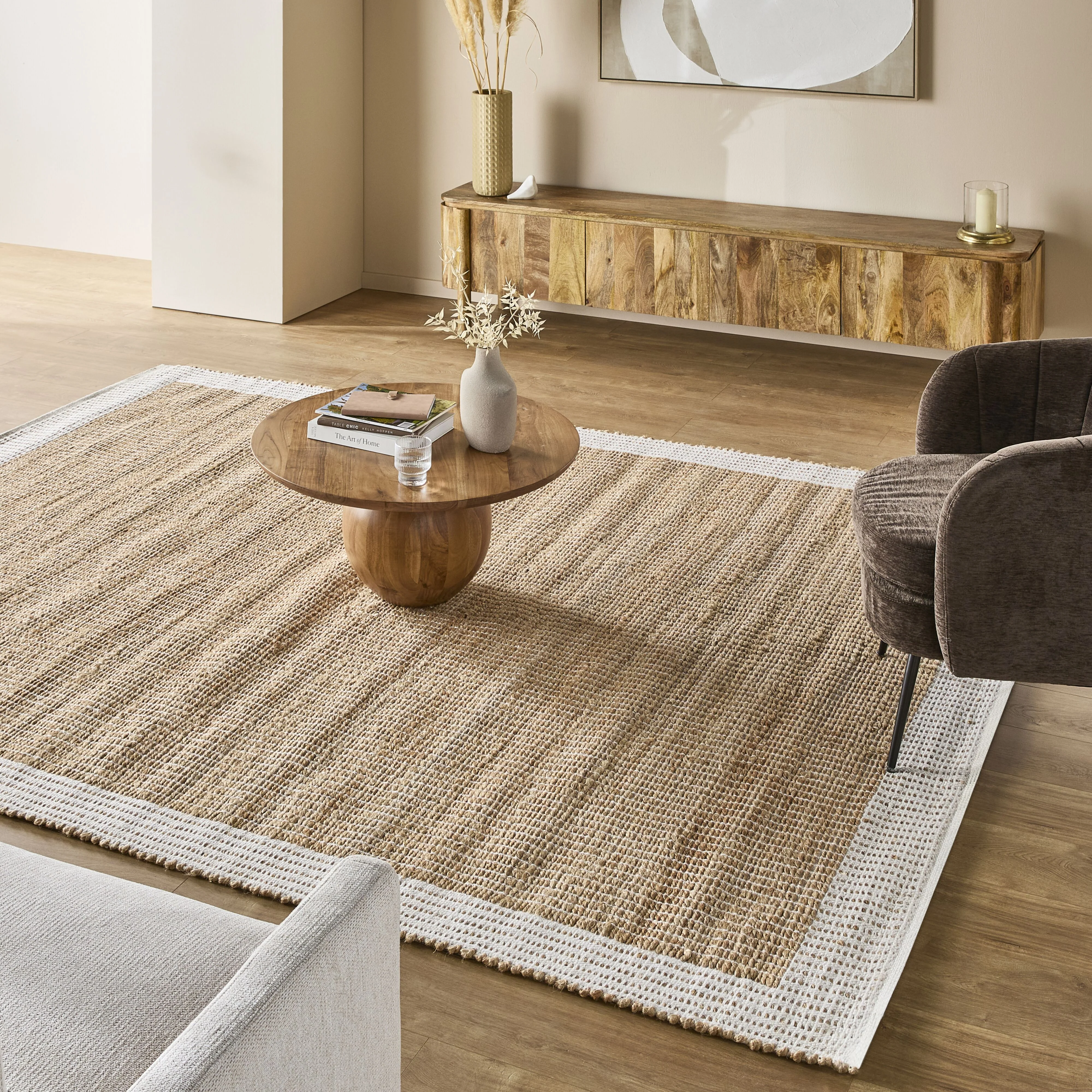 Alhambra Border Jute Rug Wheat 240x300cm - Image 4