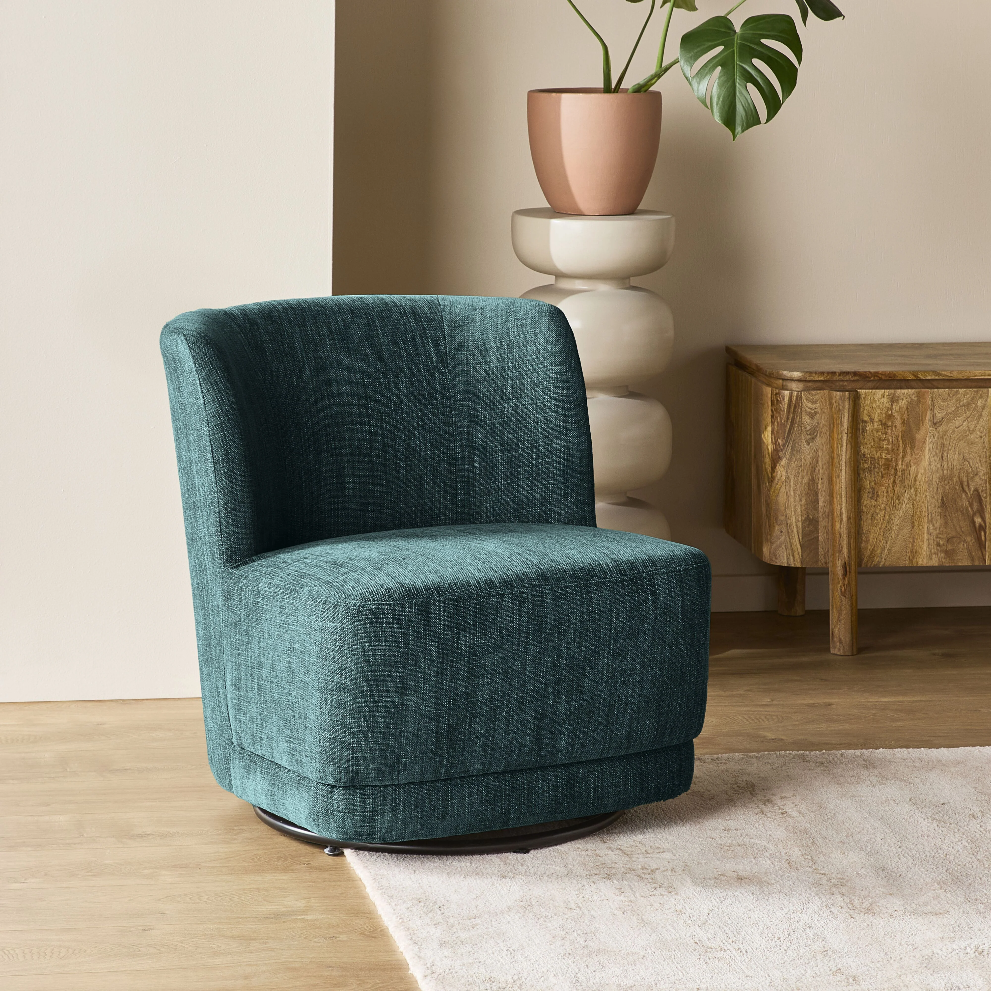 Amala Swivel Occasional Chair Blue Weave - Image 7
