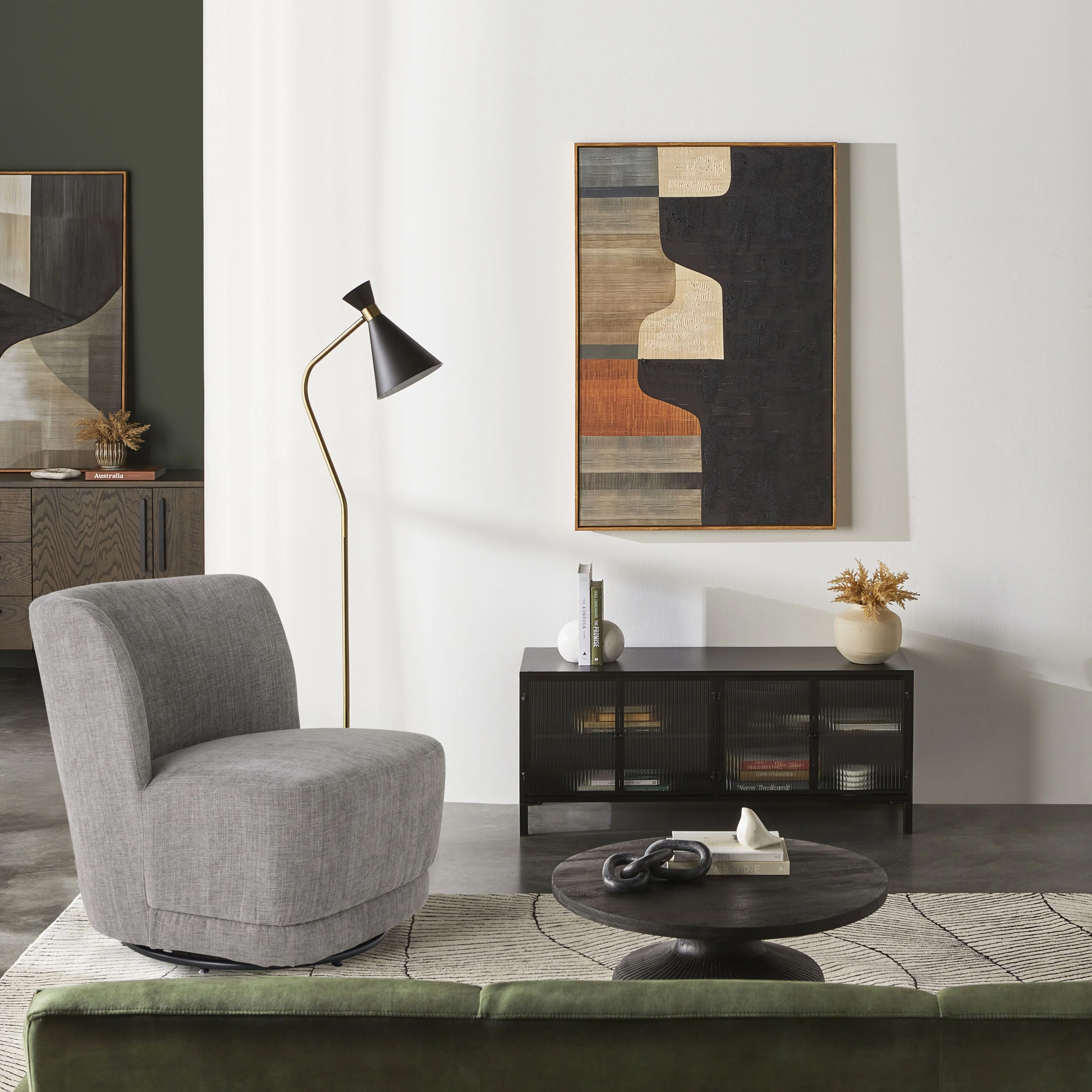 Amala Swivel Occasional Chair Granite Grey Weave - Image 8