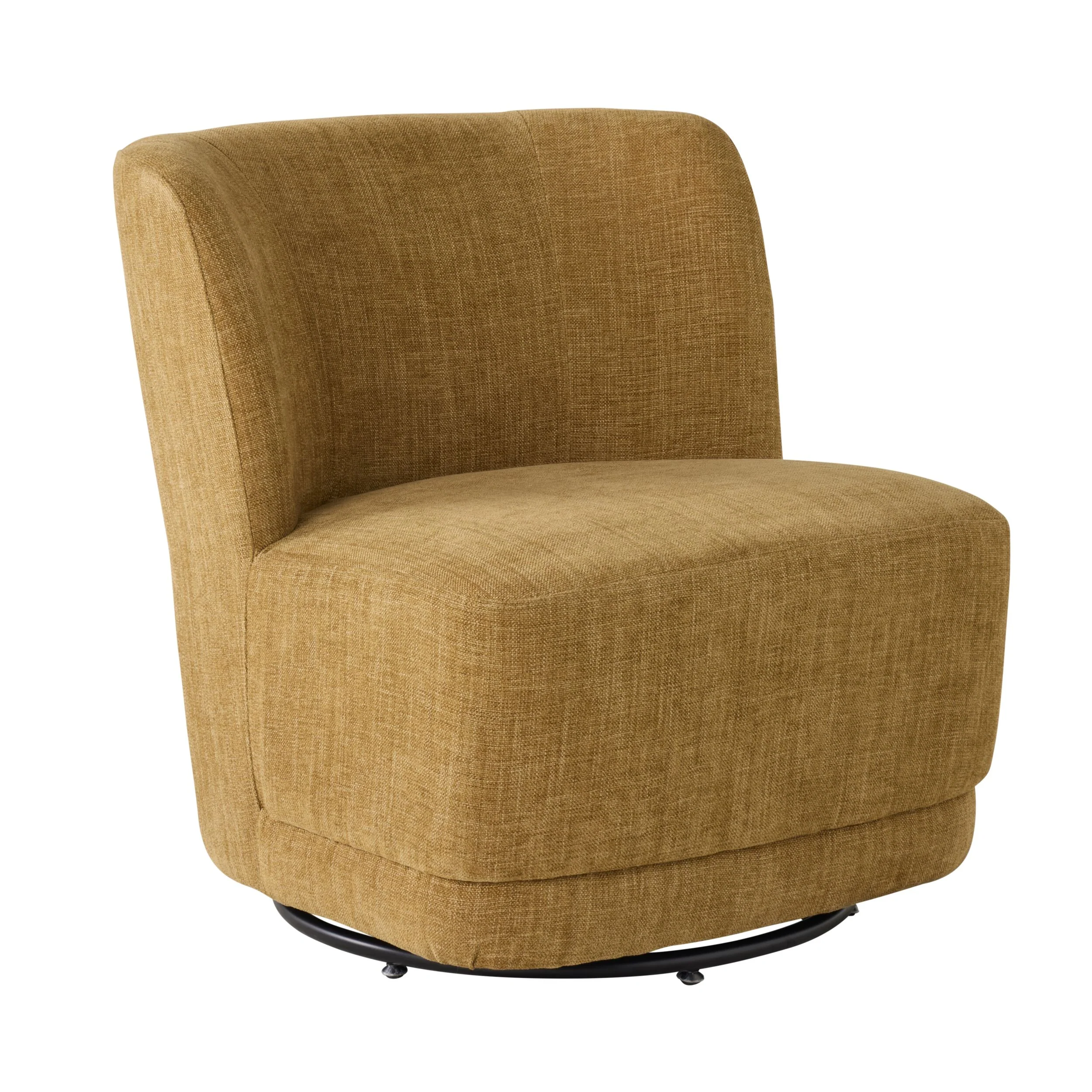 Amala Swivel Occasional Chair Mustard Weave - Image 2
