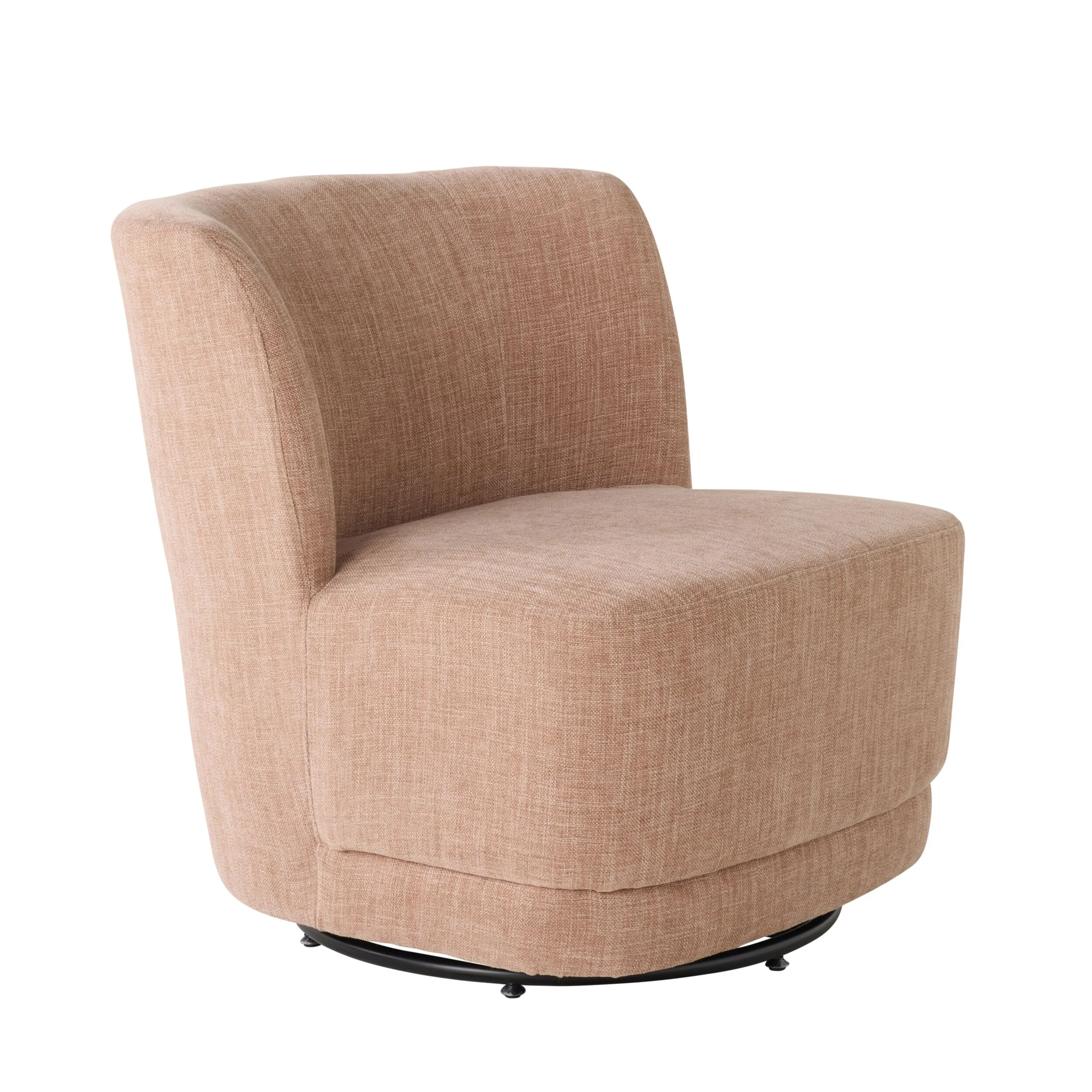 Amala Swivel Occasional Chair Pastel Pink Weave - Image 2
