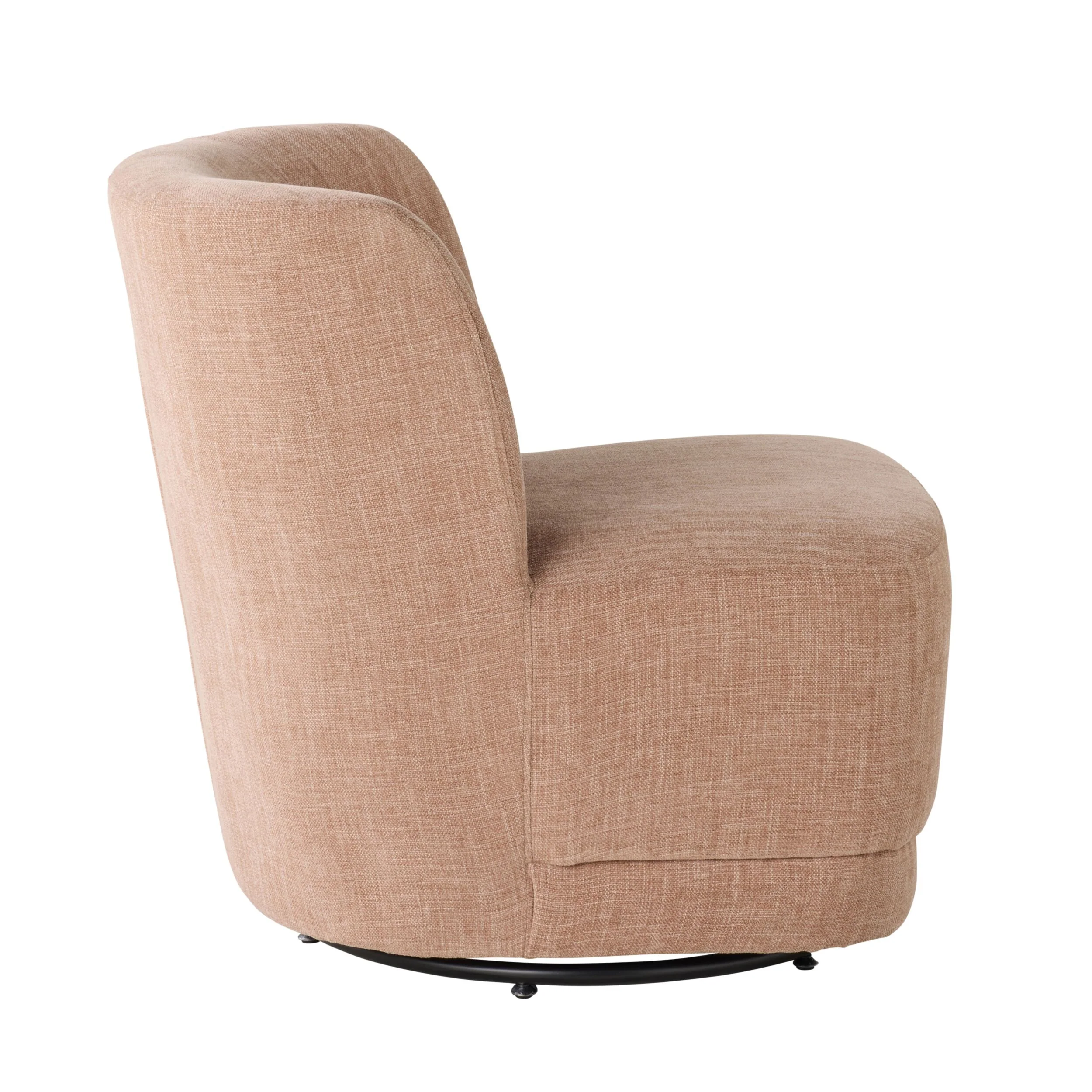 Amala Swivel Occasional Chair Pastel Pink Weave - Image 3