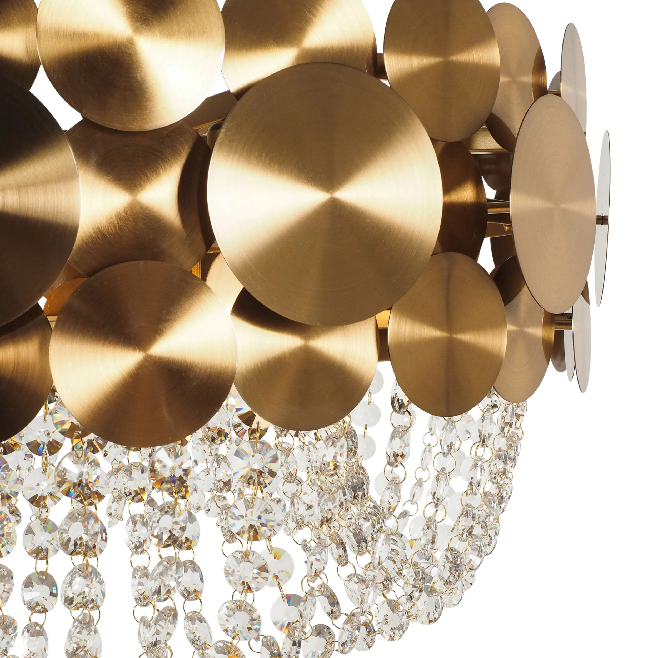 Ambrosia Satin Brass 6 Light Crystal Glass Chandelier - Image 3