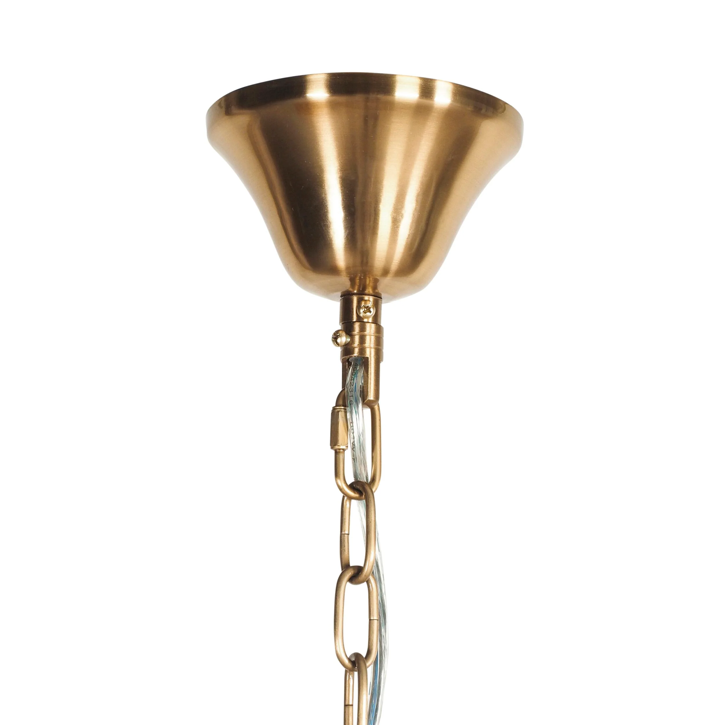 Ambrosia Satin Brass 6 Light Crystal Glass Chandelier - Image 4
