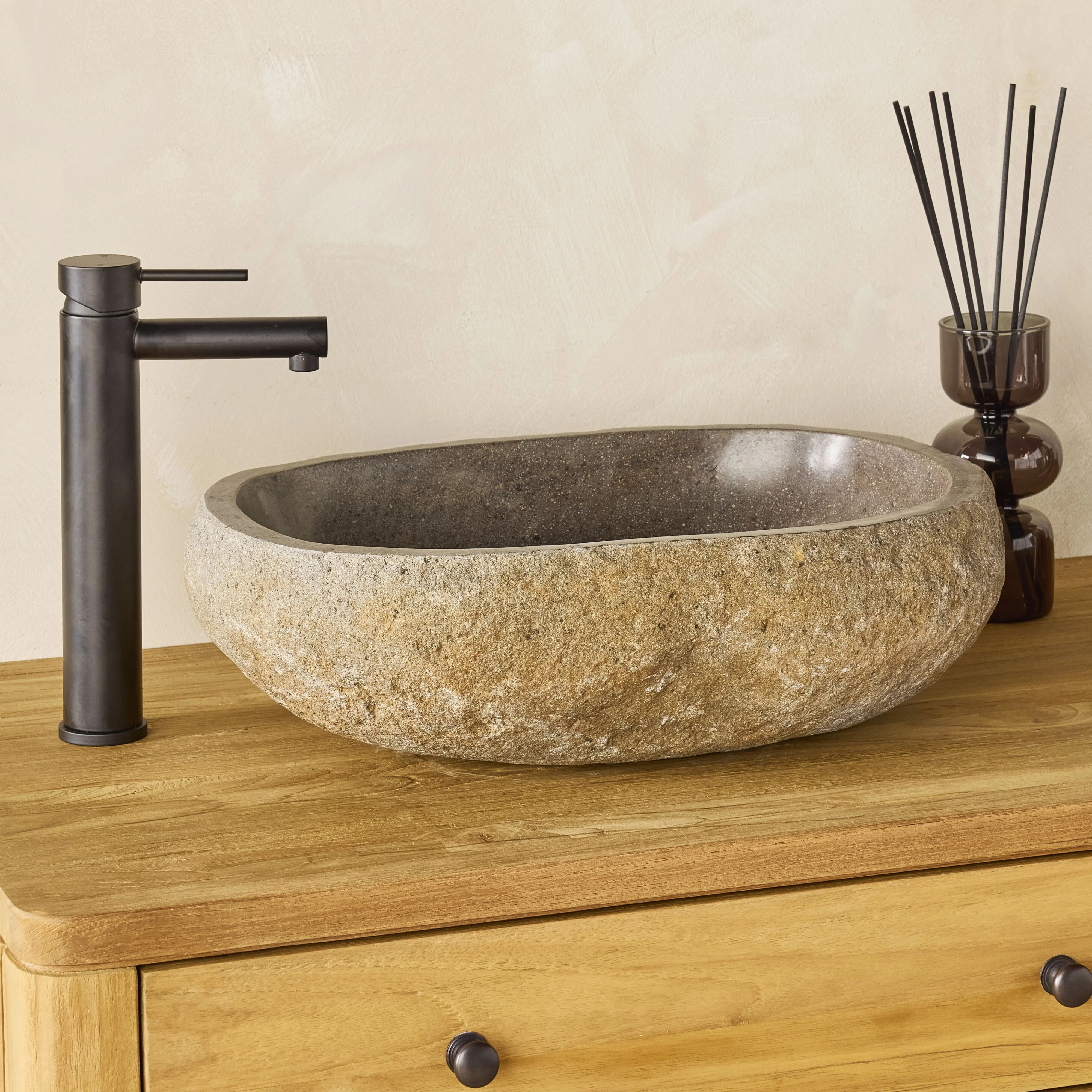 Andesite Natural Stone Basin 45-50x35-40x14cm - Image 6