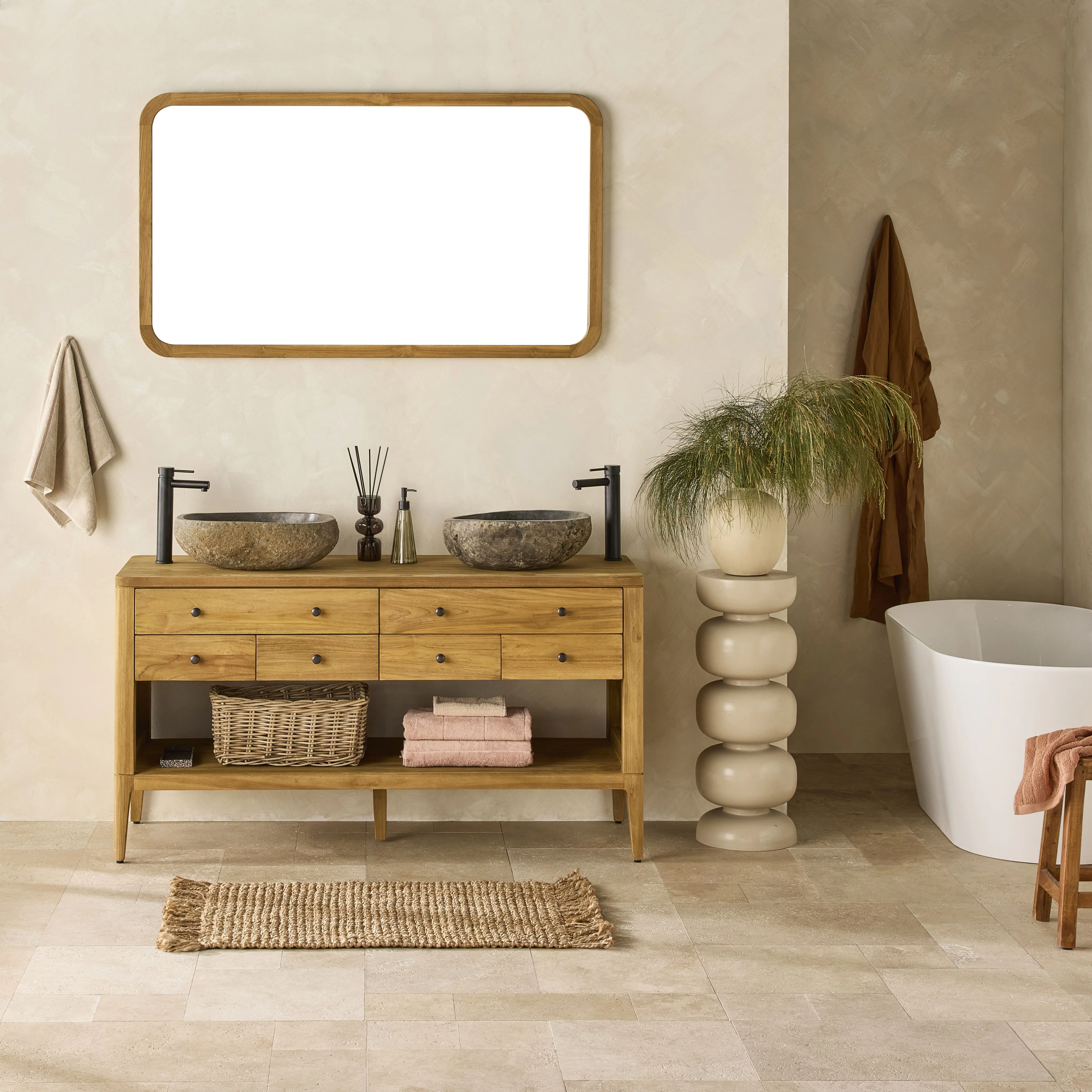 Andesite Natural Stone Basin 45-50x35-40x14cm - Image 8