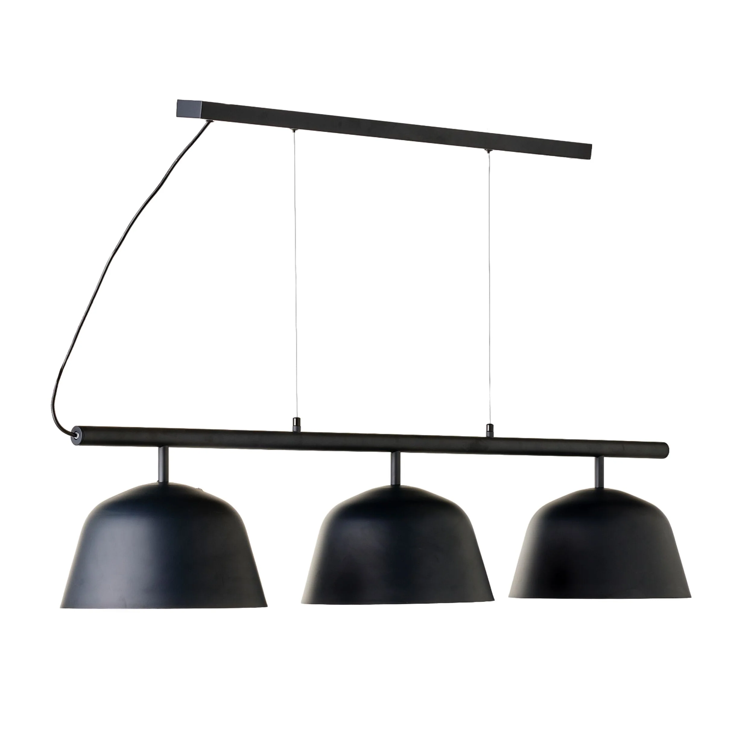 Anglesea 3 Light Metal Shade Pendant Charcoal 120cm - Image 2