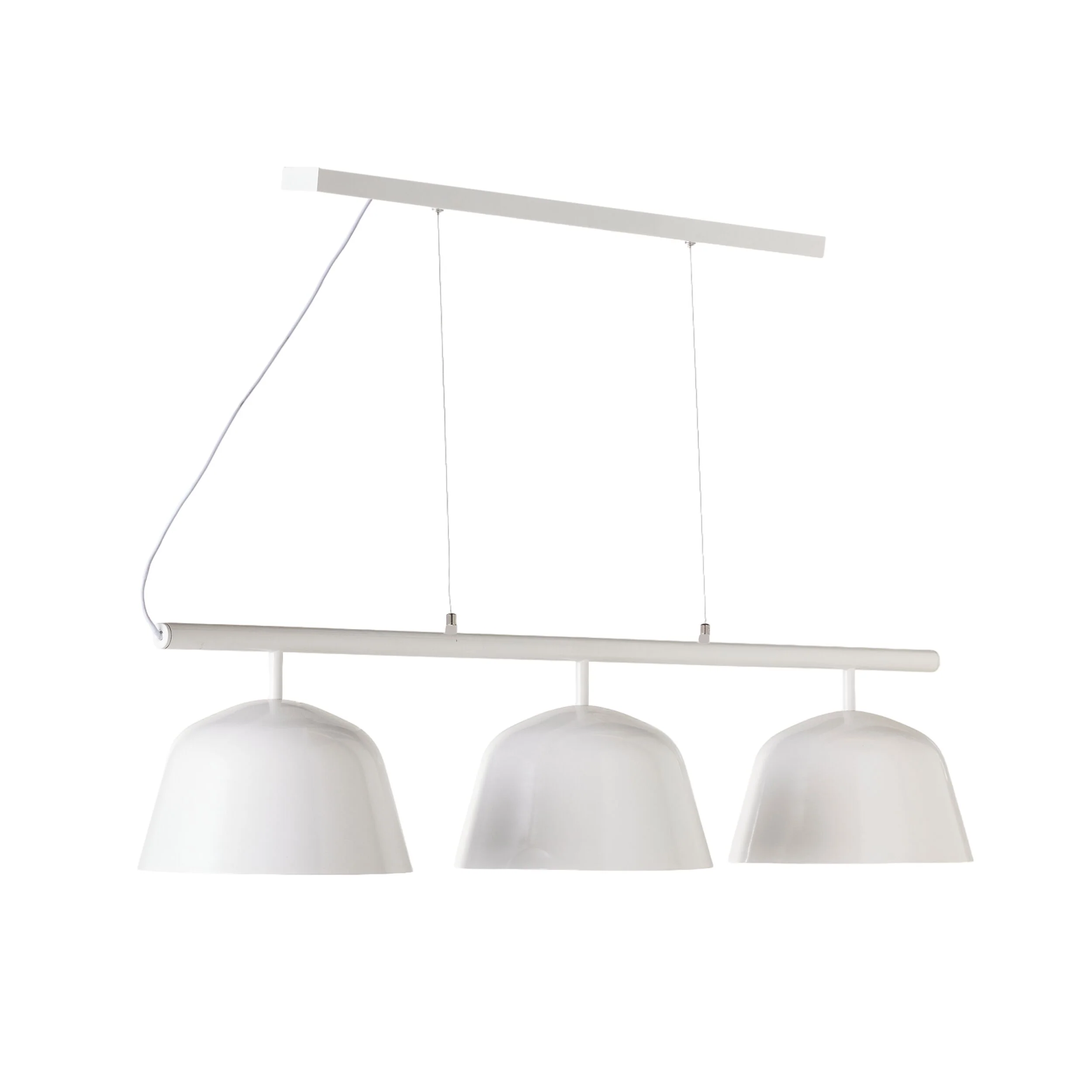 Anglesea 3 Light Metal Shade Pendant White 120cm - Image 2