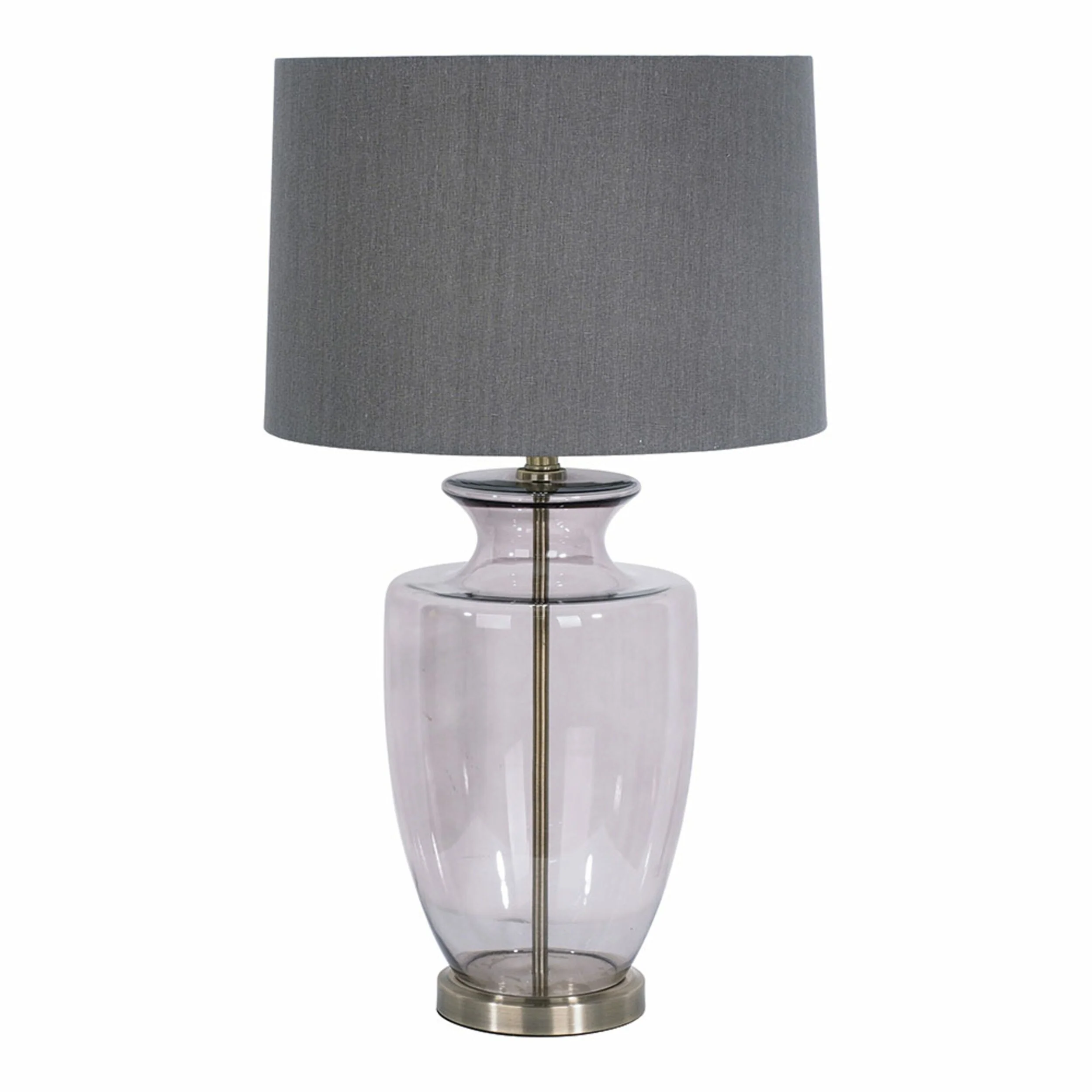 Antique Smoky Glass Table Lamp 73cm - Image 3