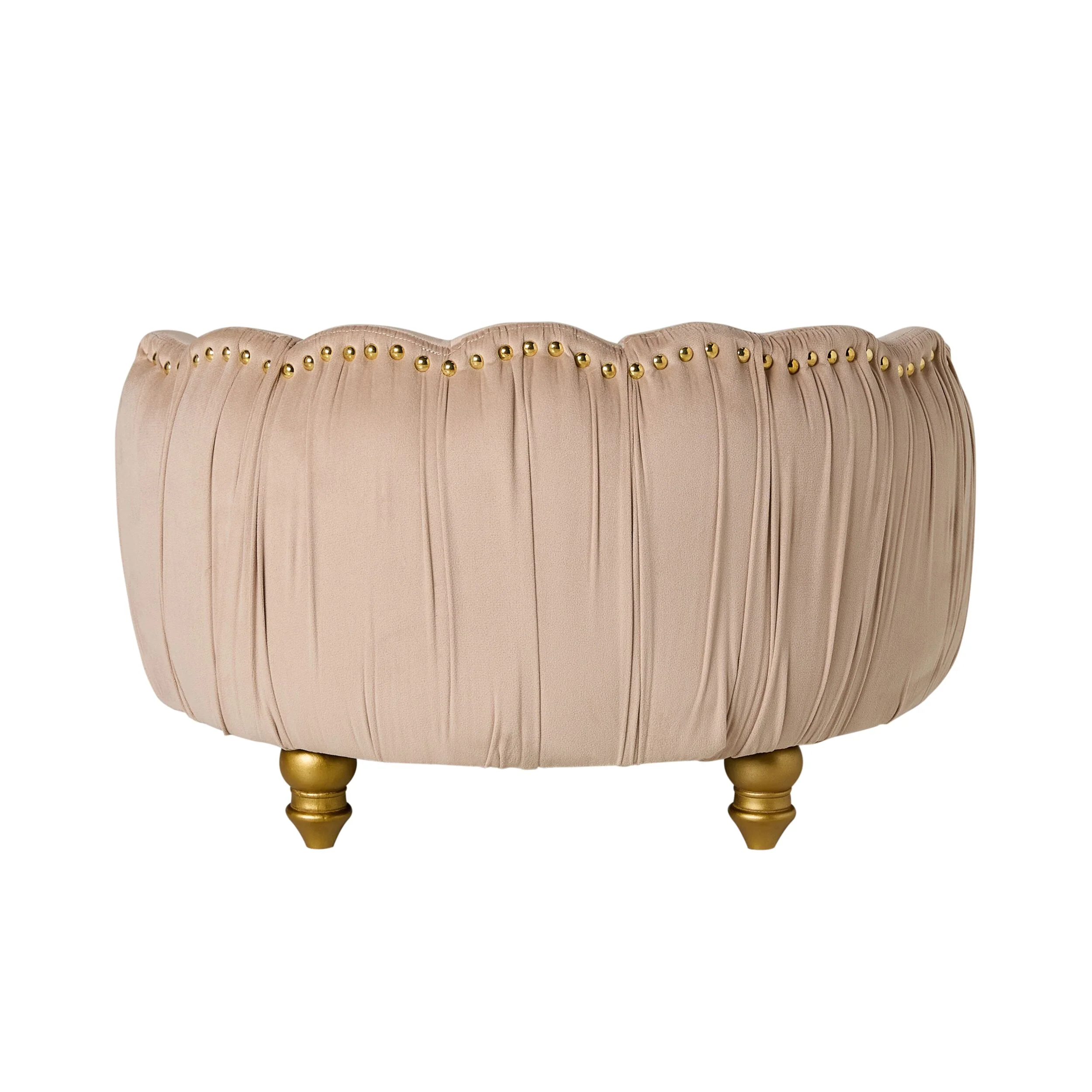 Antoinette Rouched Velvet Pet Bed Champagne - Image 4