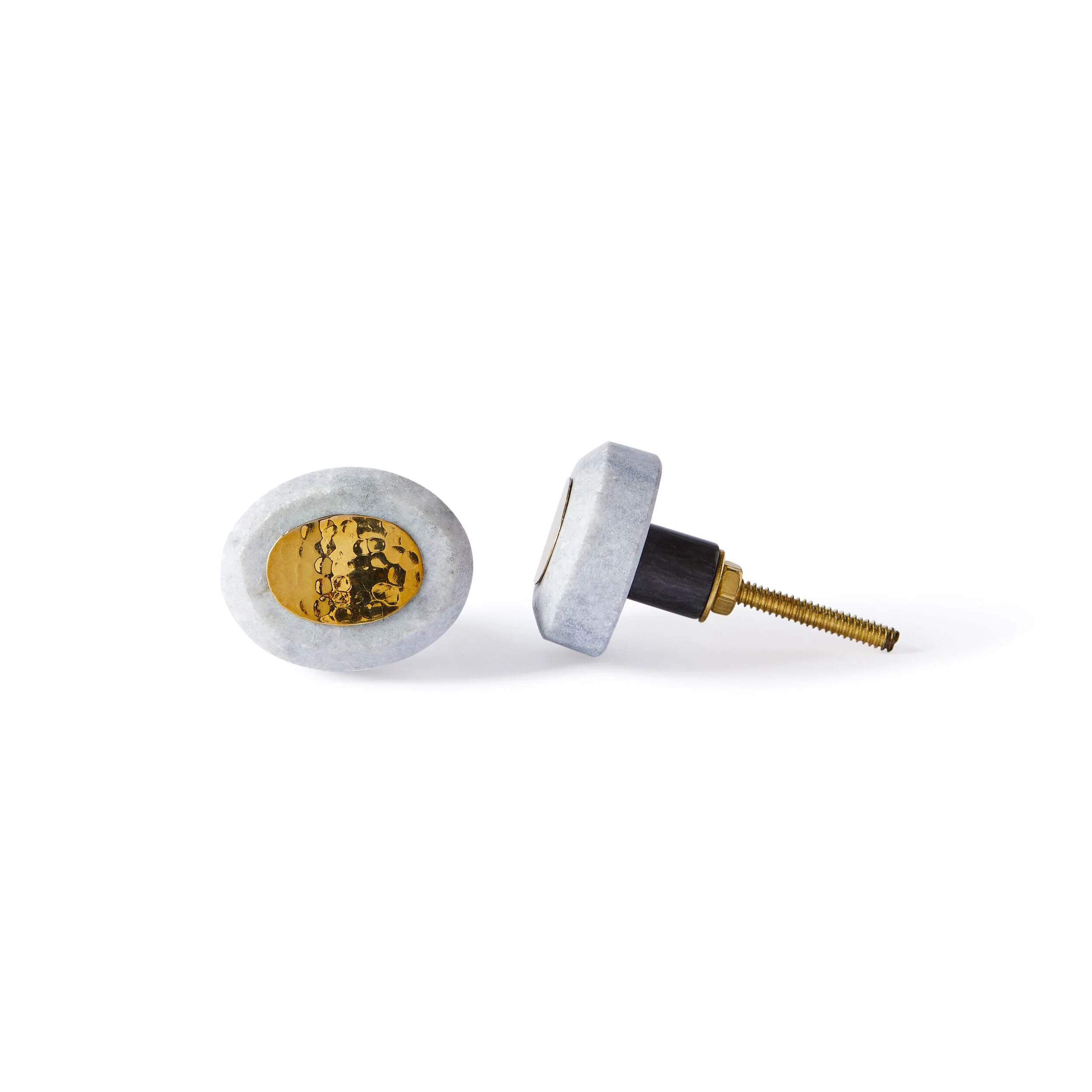 Ara Grey Press Oval Knob 3.8cm - Image 2