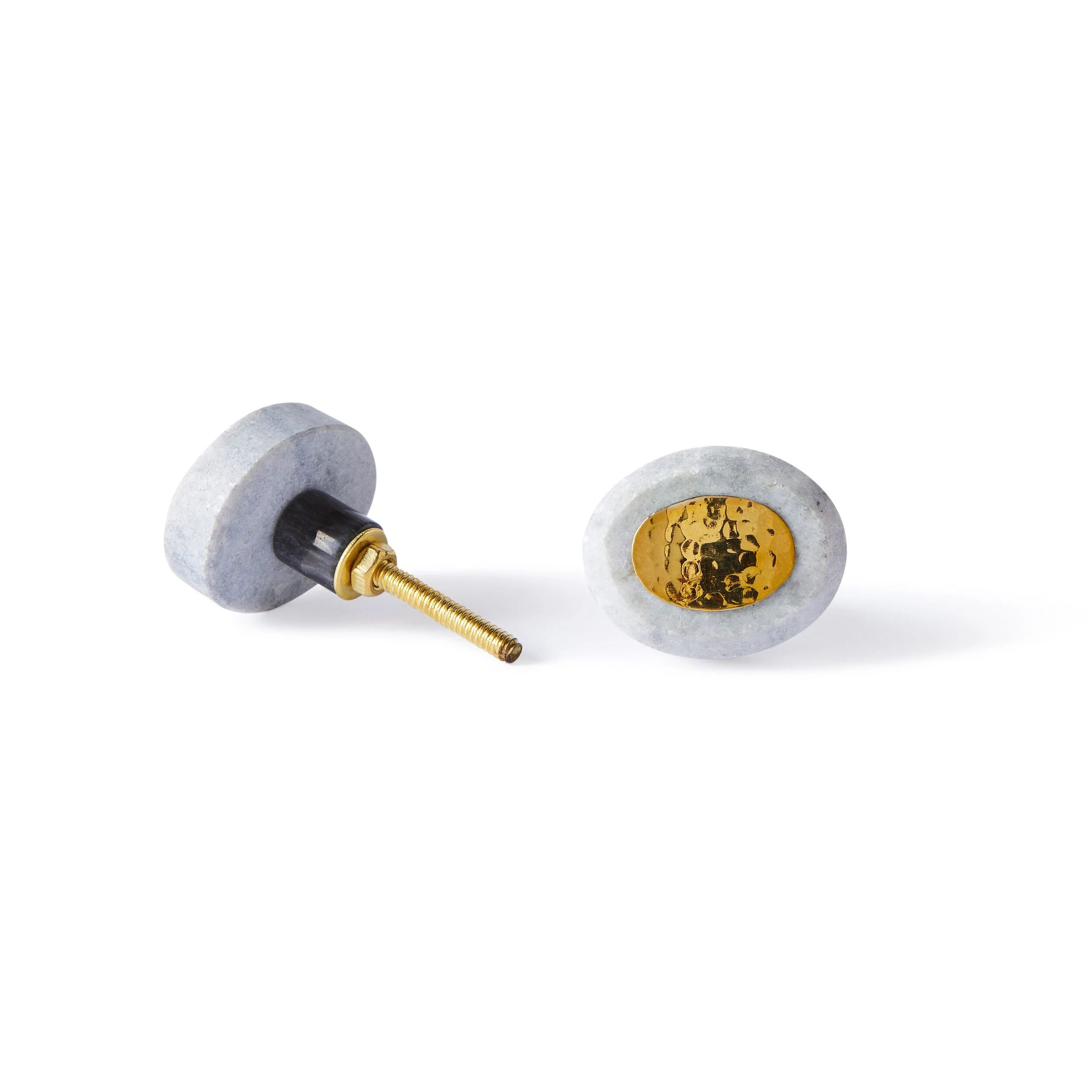Ara Grey Press Oval Knob 3.8cm - Image 3