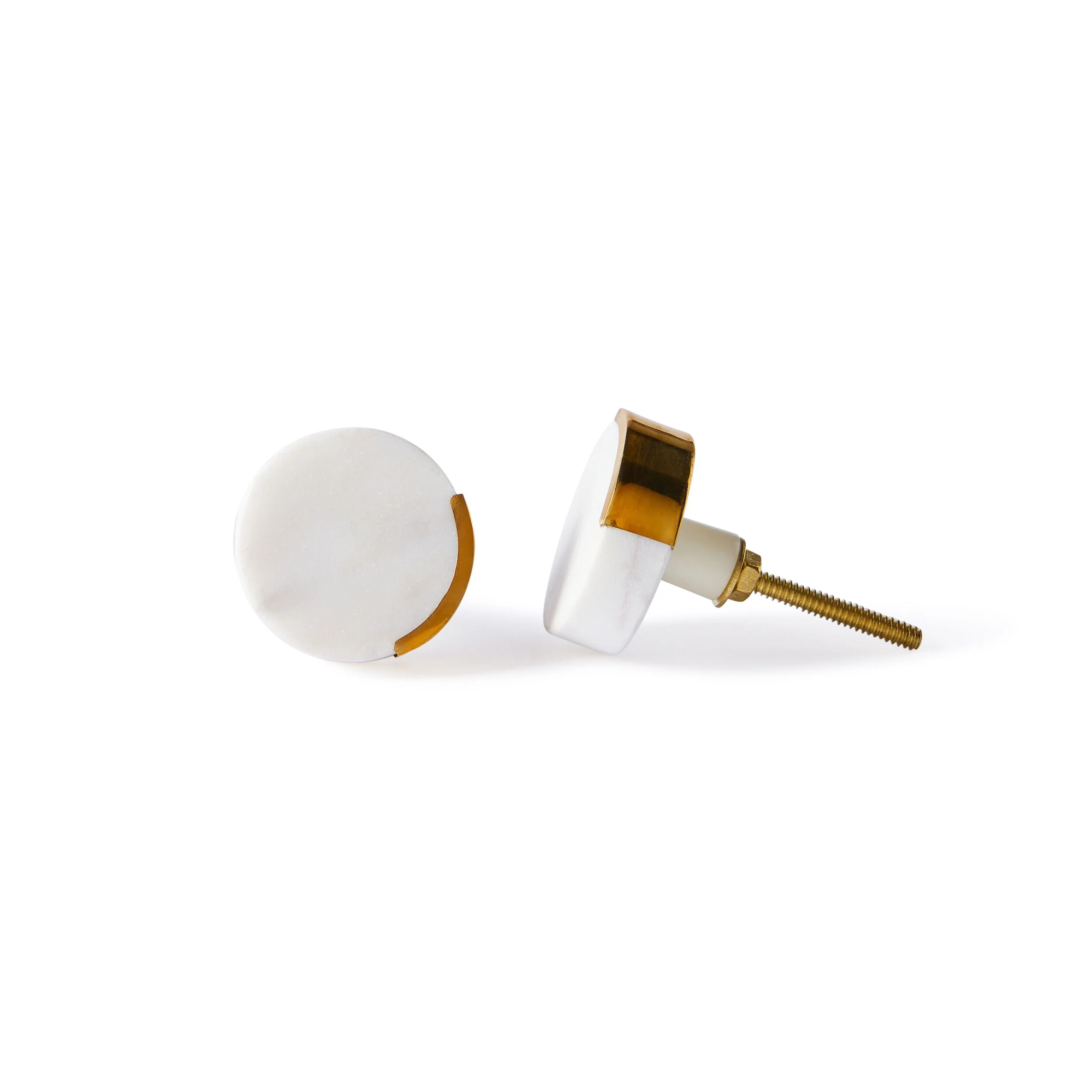 Ara White Round Knob with Trim 4cm - Image 2