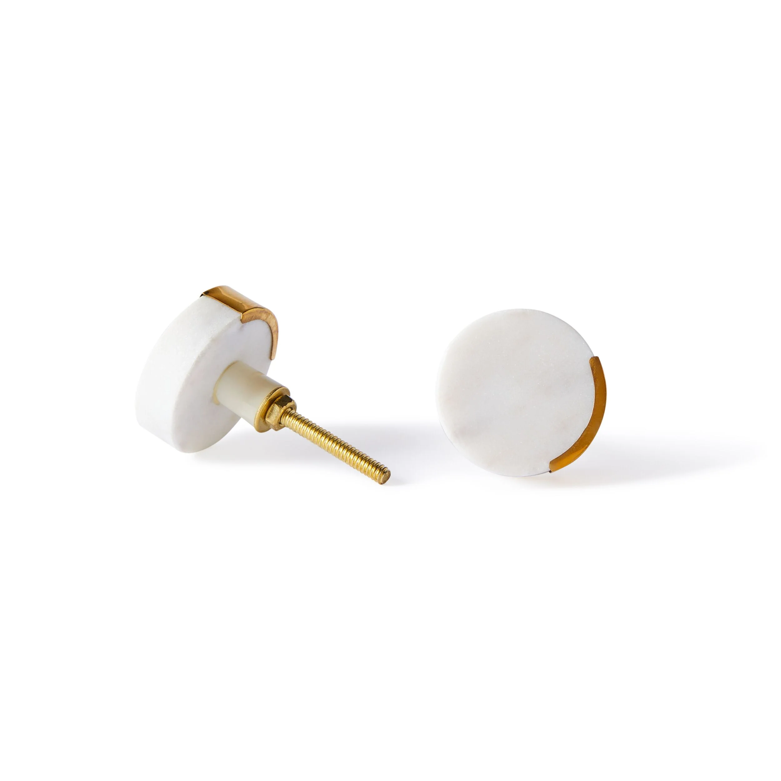 Ara White Round Knob with Trim 4cm - Image 3