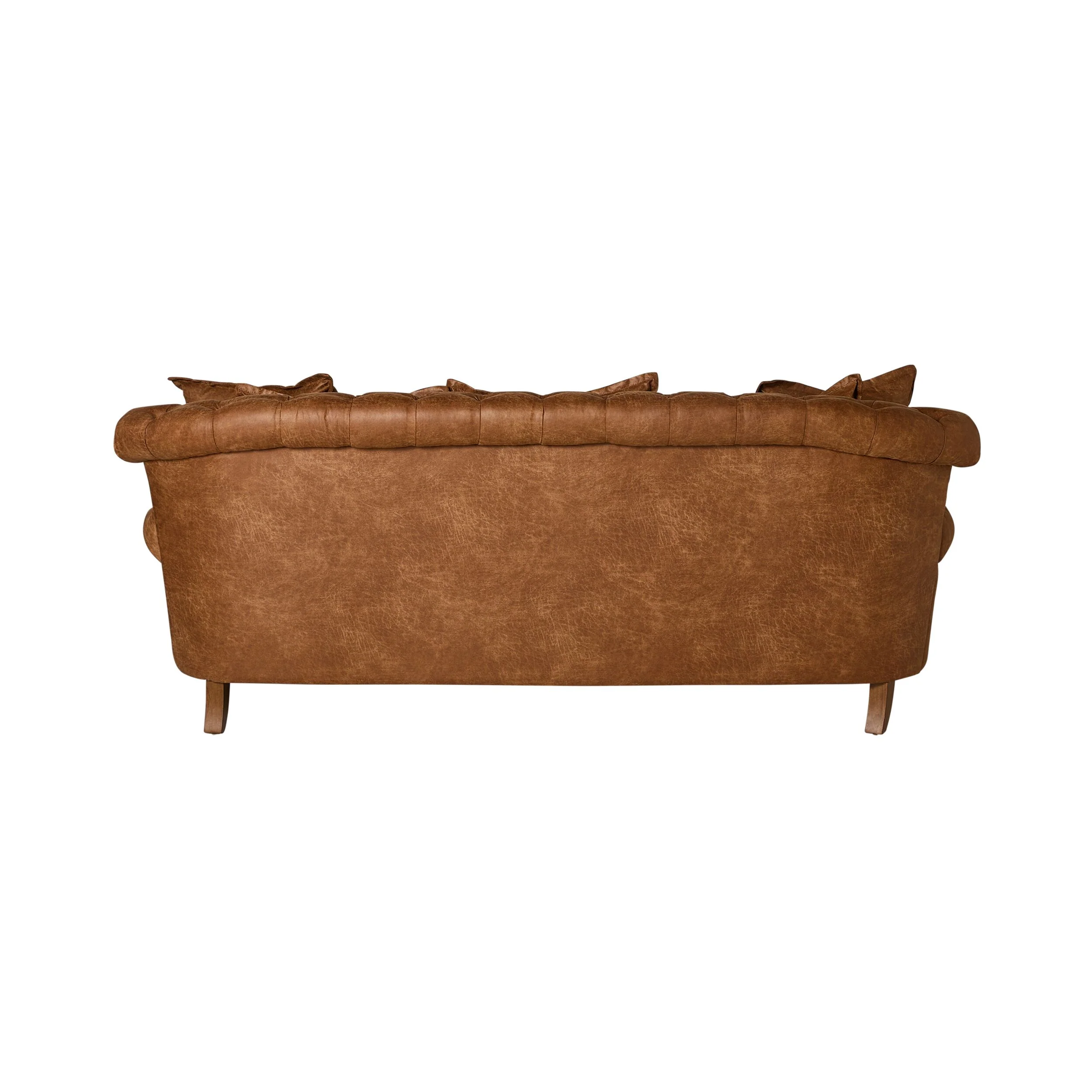 Ariane 3 Seater Faux Leather Sofa Pellini Tan - Image 4