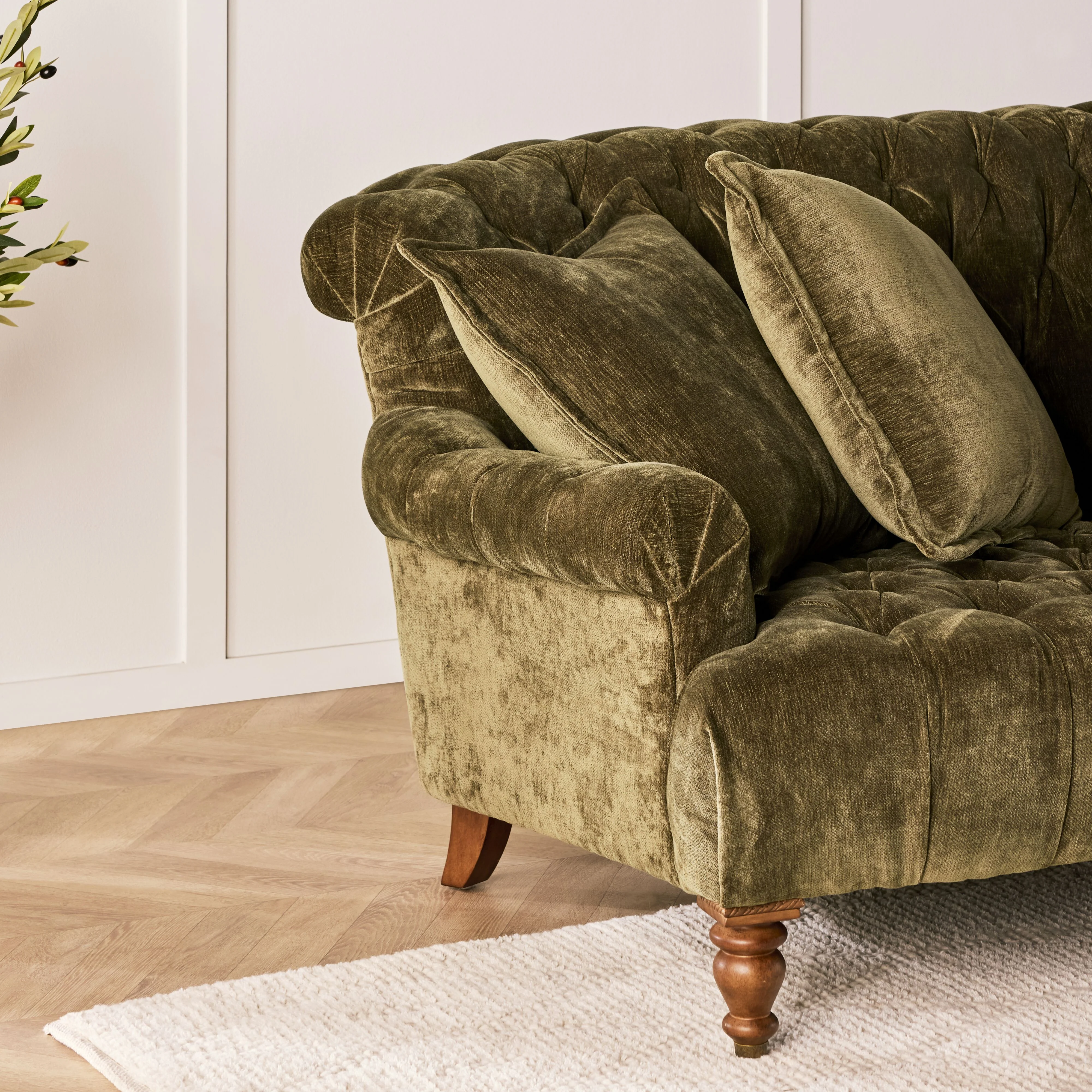 Ariane 3 Seater Sofa Khaki Green - Image 10
