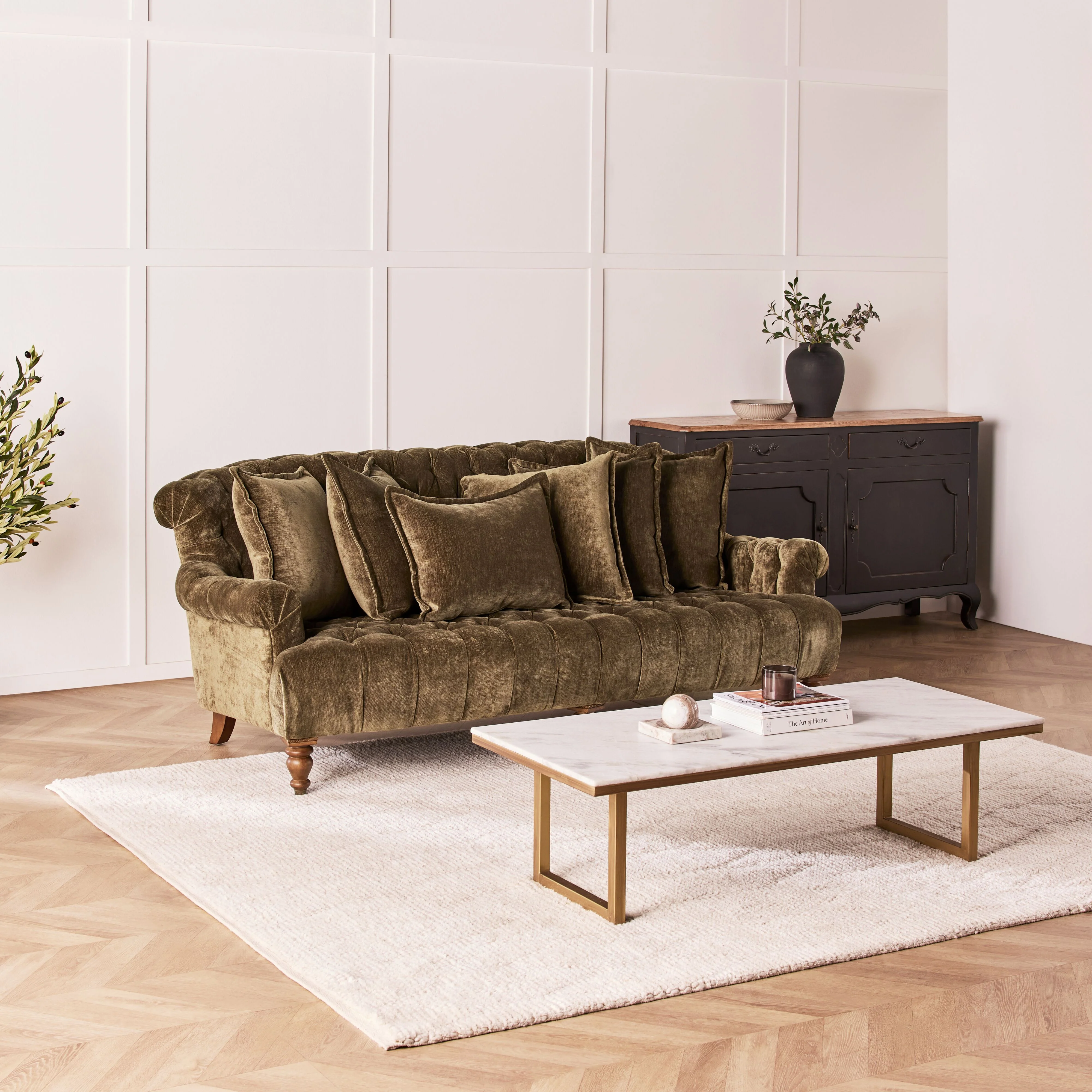 Ariane 3 Seater Sofa Khaki Green - Image 8