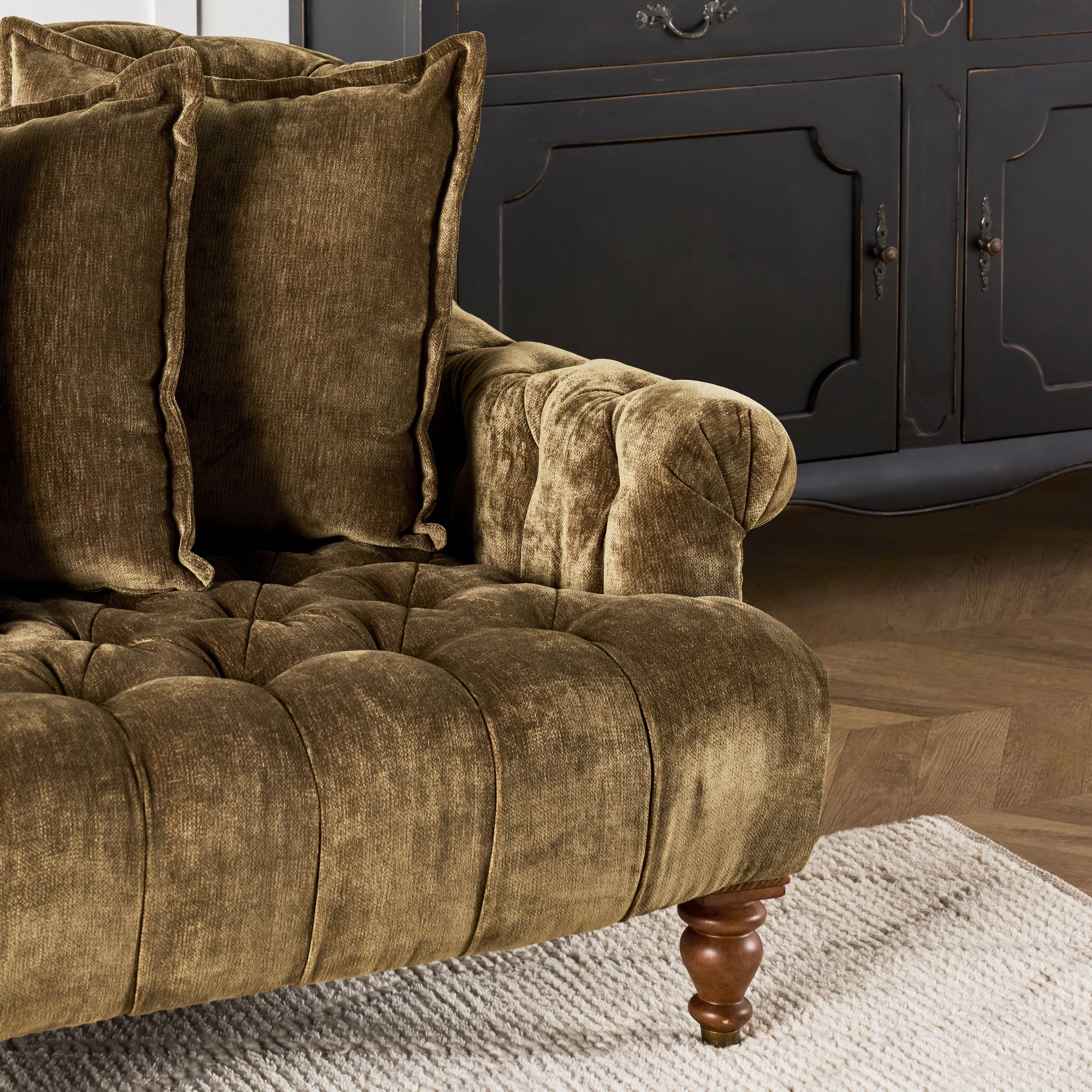 Ariane 3 Seater Sofa Khaki Green - Image 9